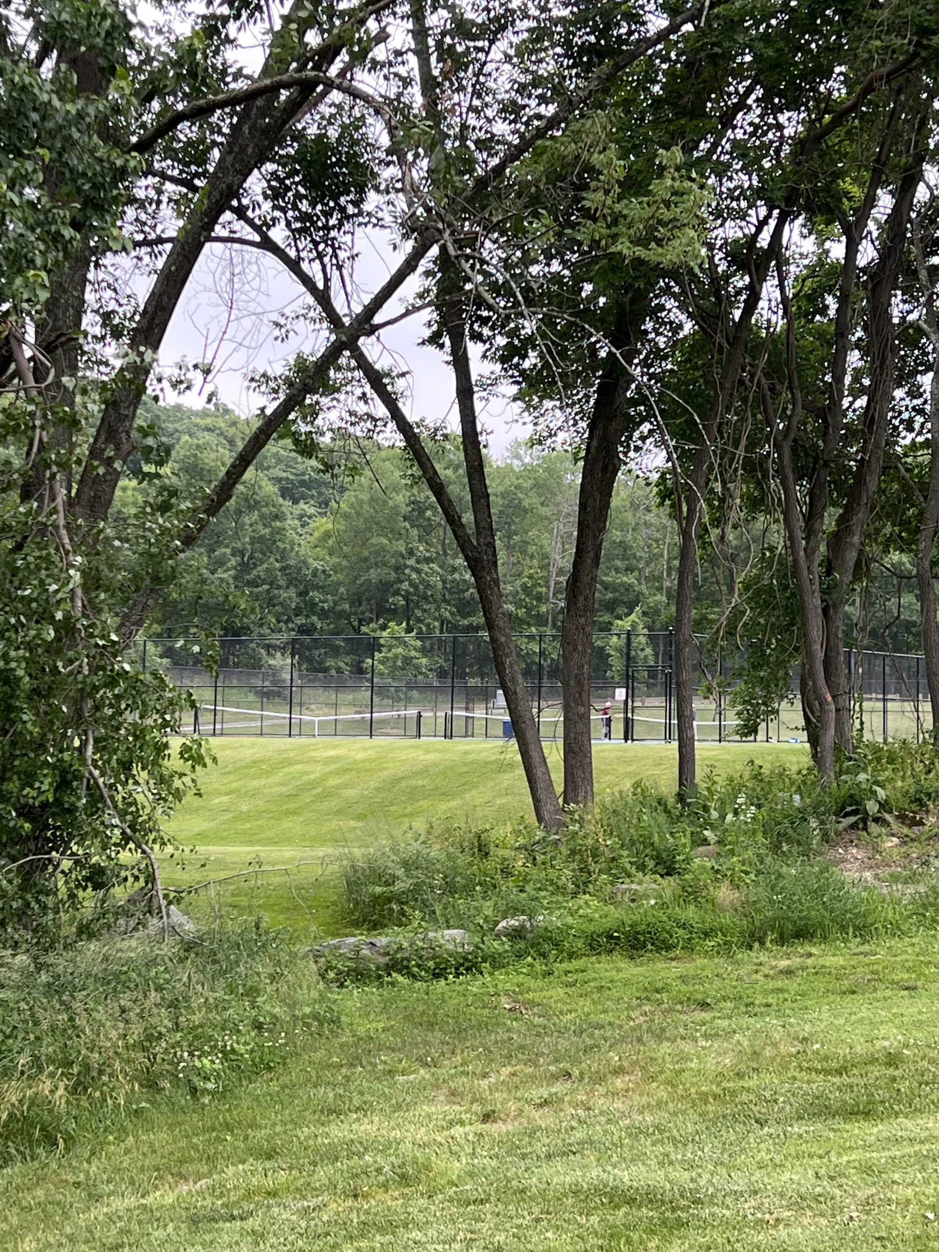 tennis courts in the distance at C O Johnson Park in Byram Township NJ