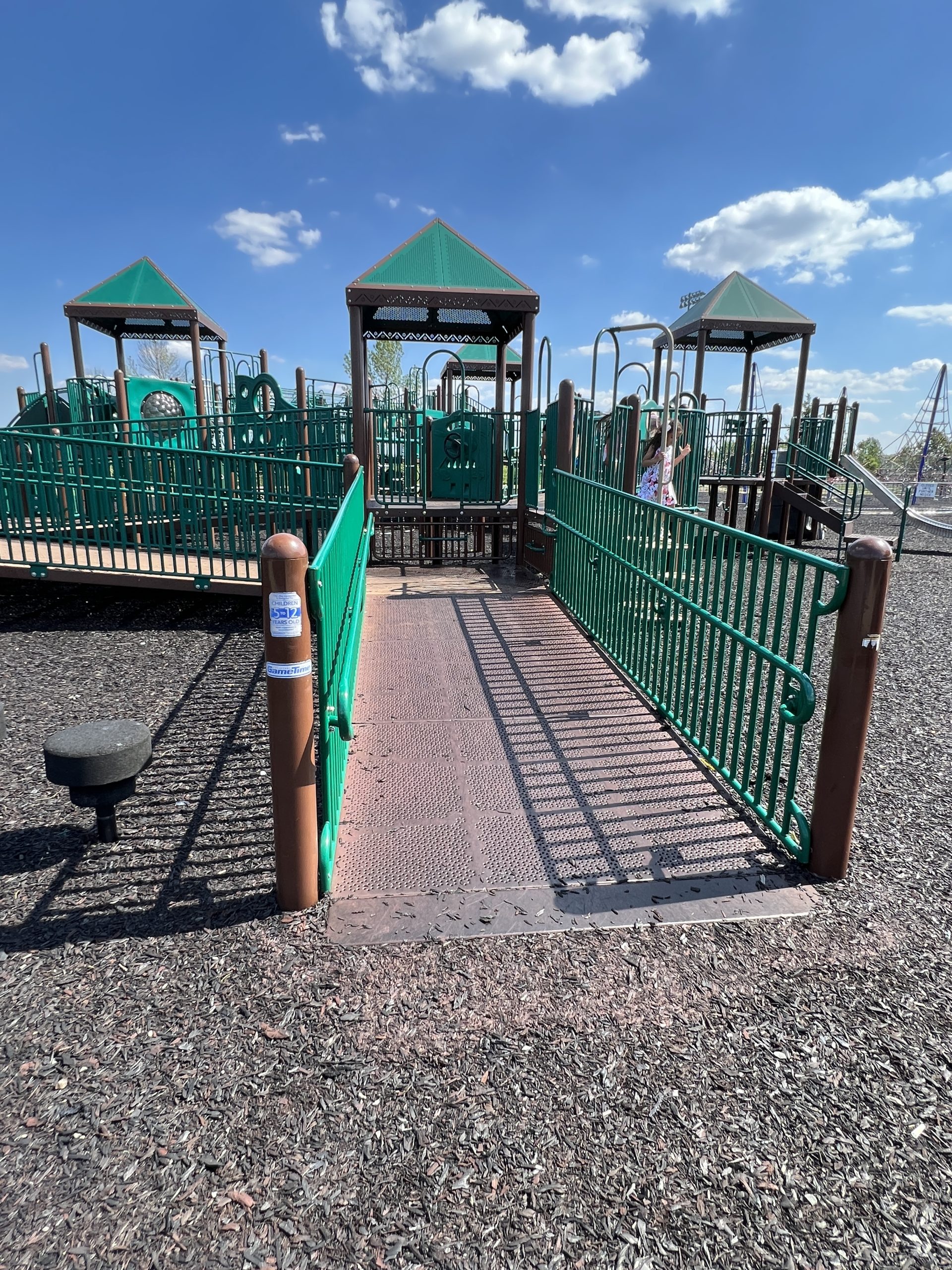 ACCESSIBLE - RAMP on big playground TALL at Overpeck County Park Playground in Leonia NJ