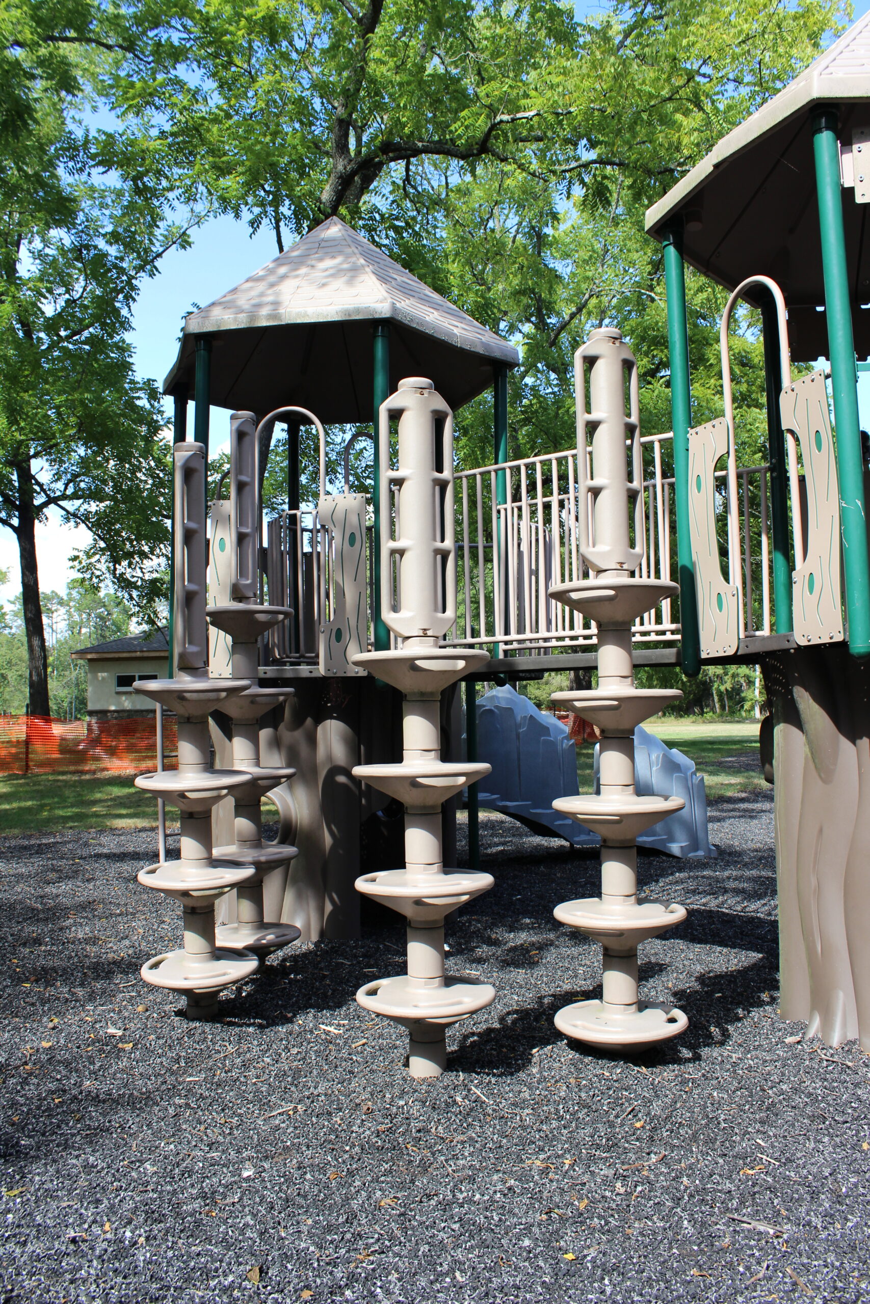 Back Estell Manor Park Playgrounds in Mays Landing NJ - Feature - climbing ladder on treehouse playgroound