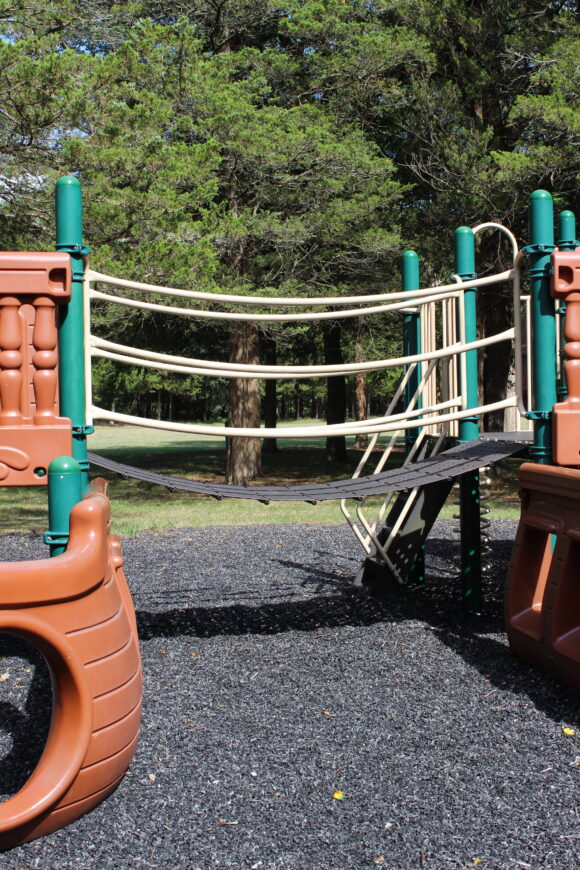 Back Estell Manor Park Playgrounds in Mays Landing NJ - Features - bridge on pirate ship playground