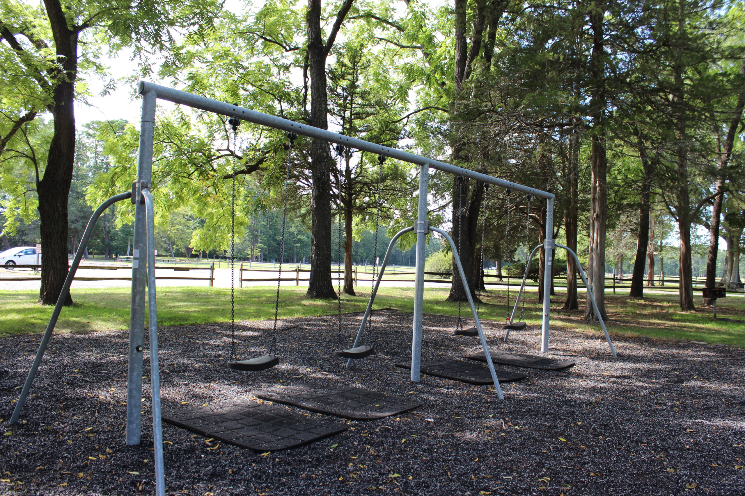 Back Estell Manor Park Playgrounds in Mays Landing NJ - SWINGS - traditional swings WIDE image