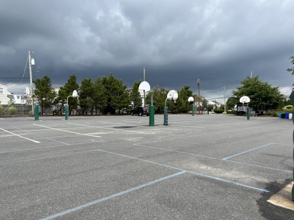 Basketball court in parking lot WIDE at Jerome Avenue Recreational Complex in Margate NJ
