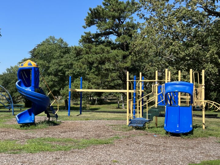 Deer Pen Park Playground in Pittsgrove Township NJ - WIDE image playground, slide, zip line