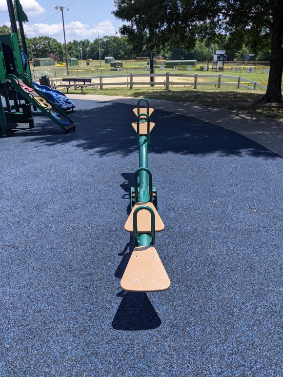 FEATURE - seesaw at Imagination Kingdom in Pemberton Township NJ