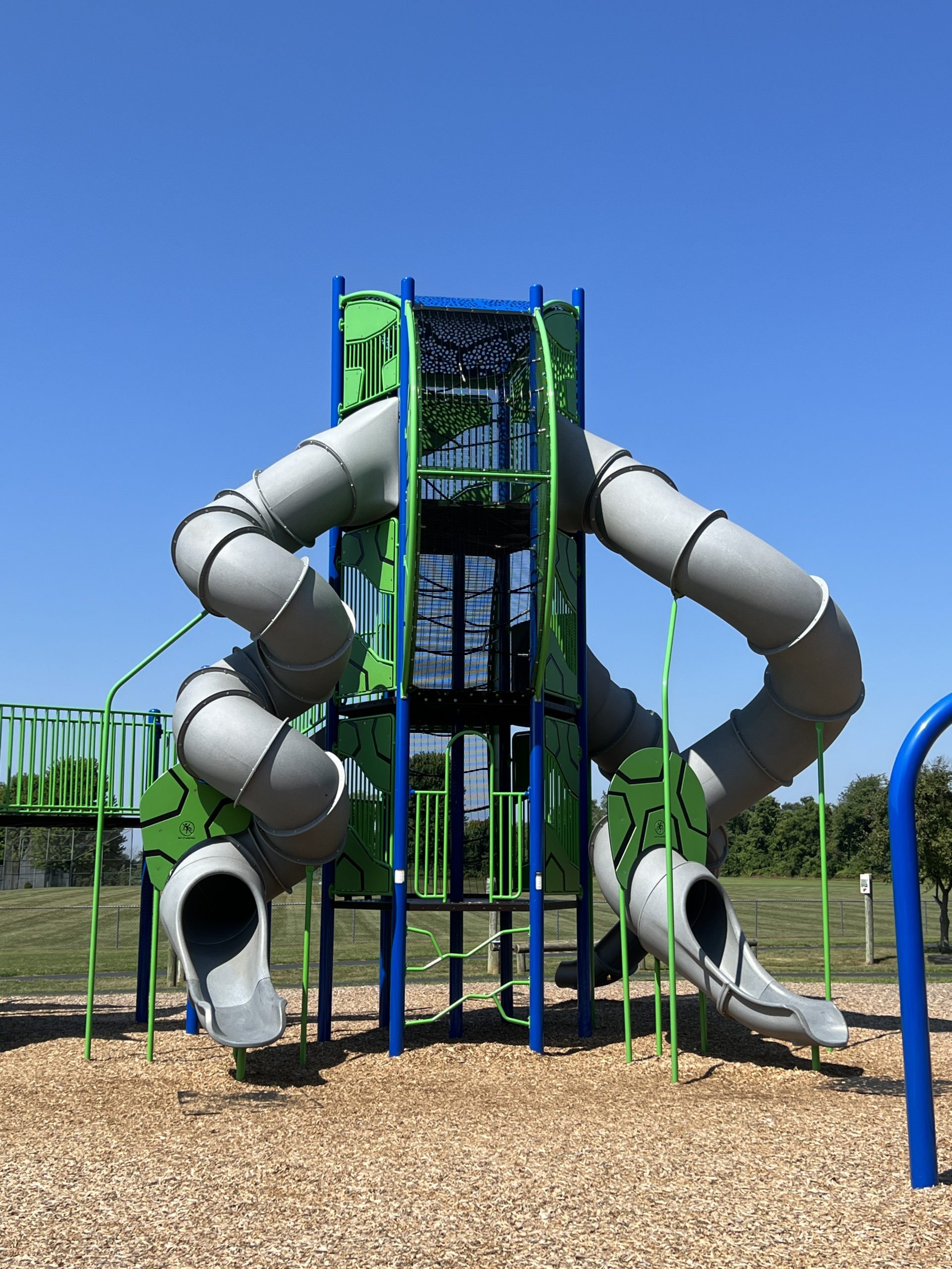 FEATURES - 3 level enclosed tower At Heritage Park Playground in Asbury NJ