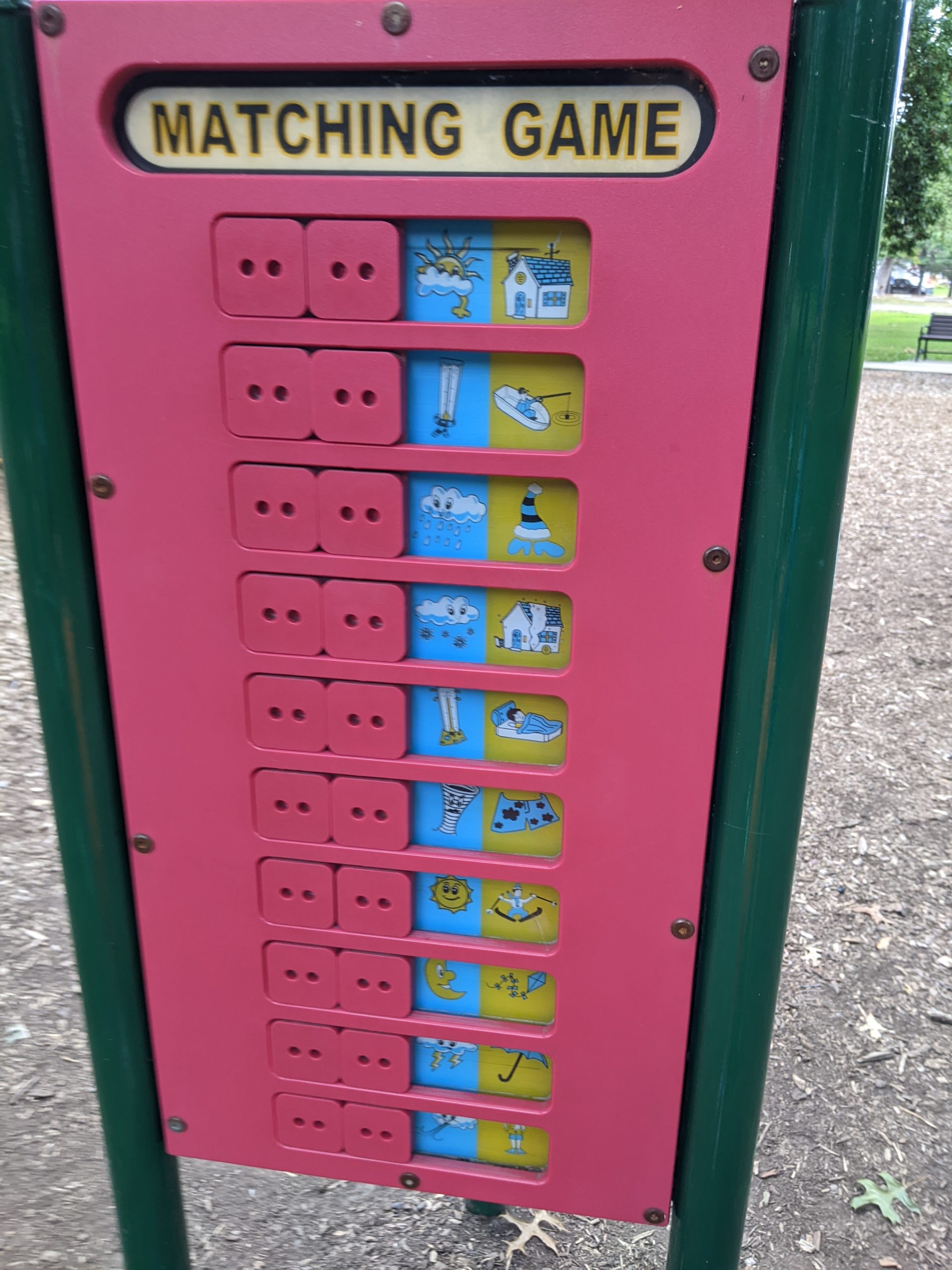 FEATURES - Matching game_ At Red Bank Battlefield Park Playground in National Park NJ