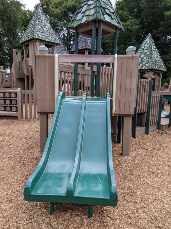 Frank Fullerton Memorial Park Playground in Moorestown NJ - SLIDES - Side by side slide