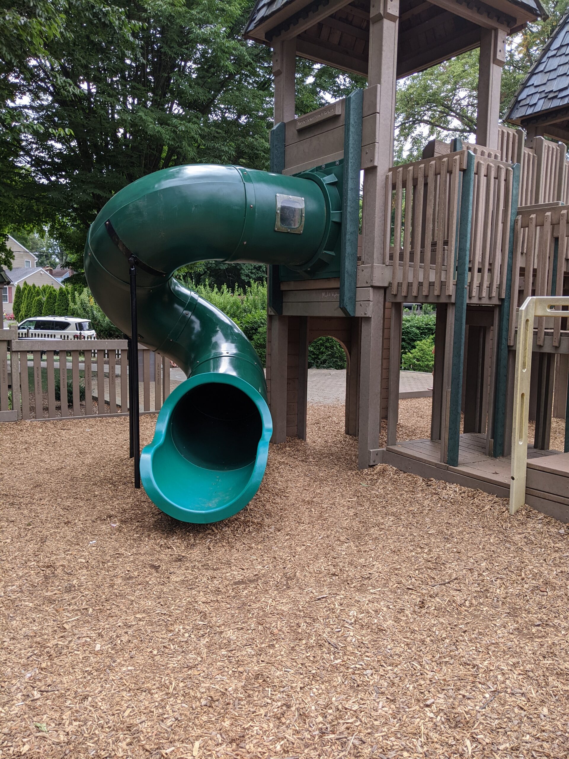 Frank Fullerton Memorial Park Playground in Moorestown NJ - SLIDES - Twisting tunnel slide