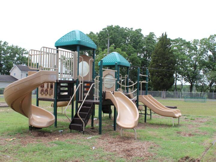 Friendship Park Playground in Millville NJ - WIDE image - playground structure slide side