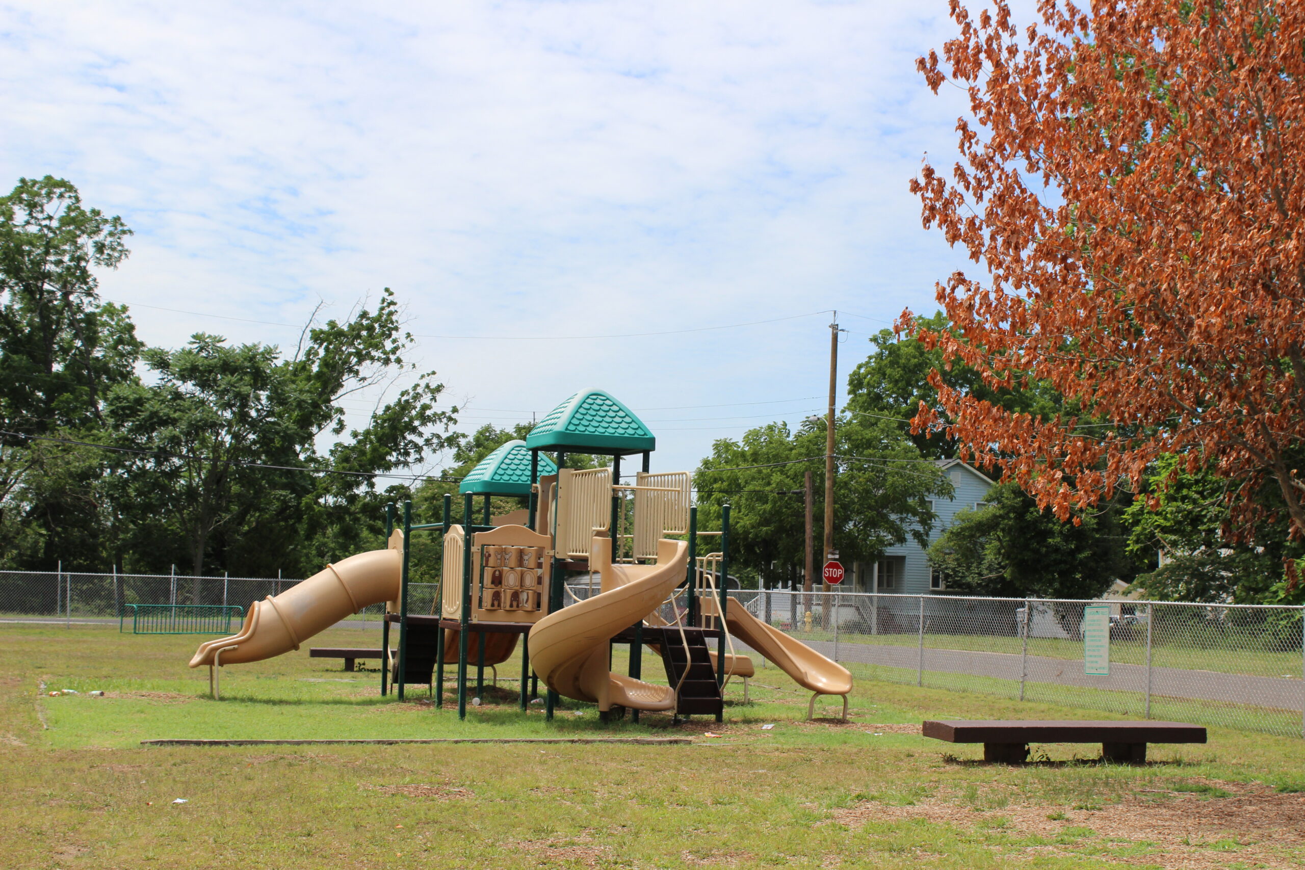 Friendship Park Playground in Millville NJ - WIDE image - playground twisting slide side