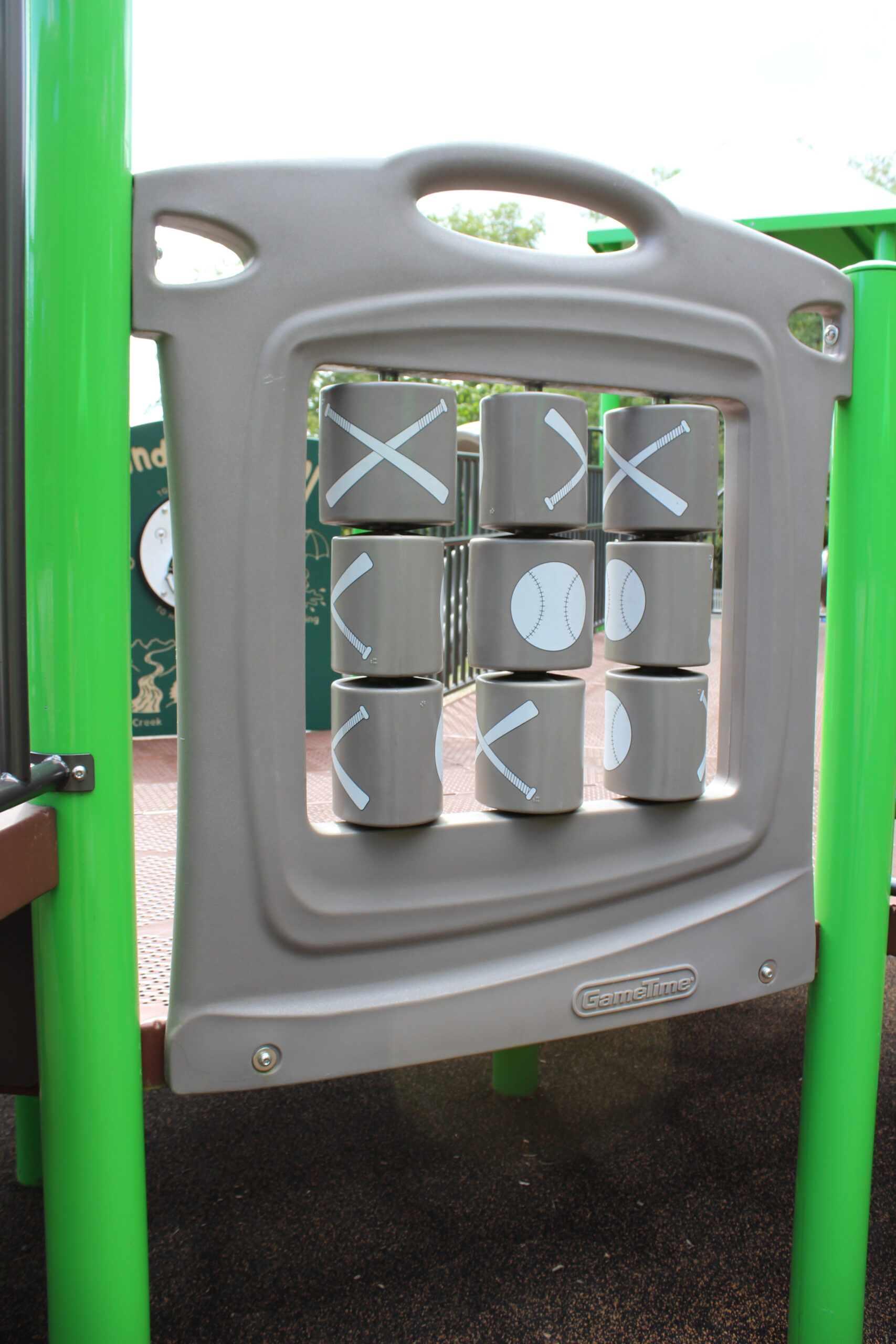 Front Estell Manor Park Playgrounds in Mays Landing NJ - Features - ACCESSIBLE baseball tic tac toe on NEW playground structure TALL image