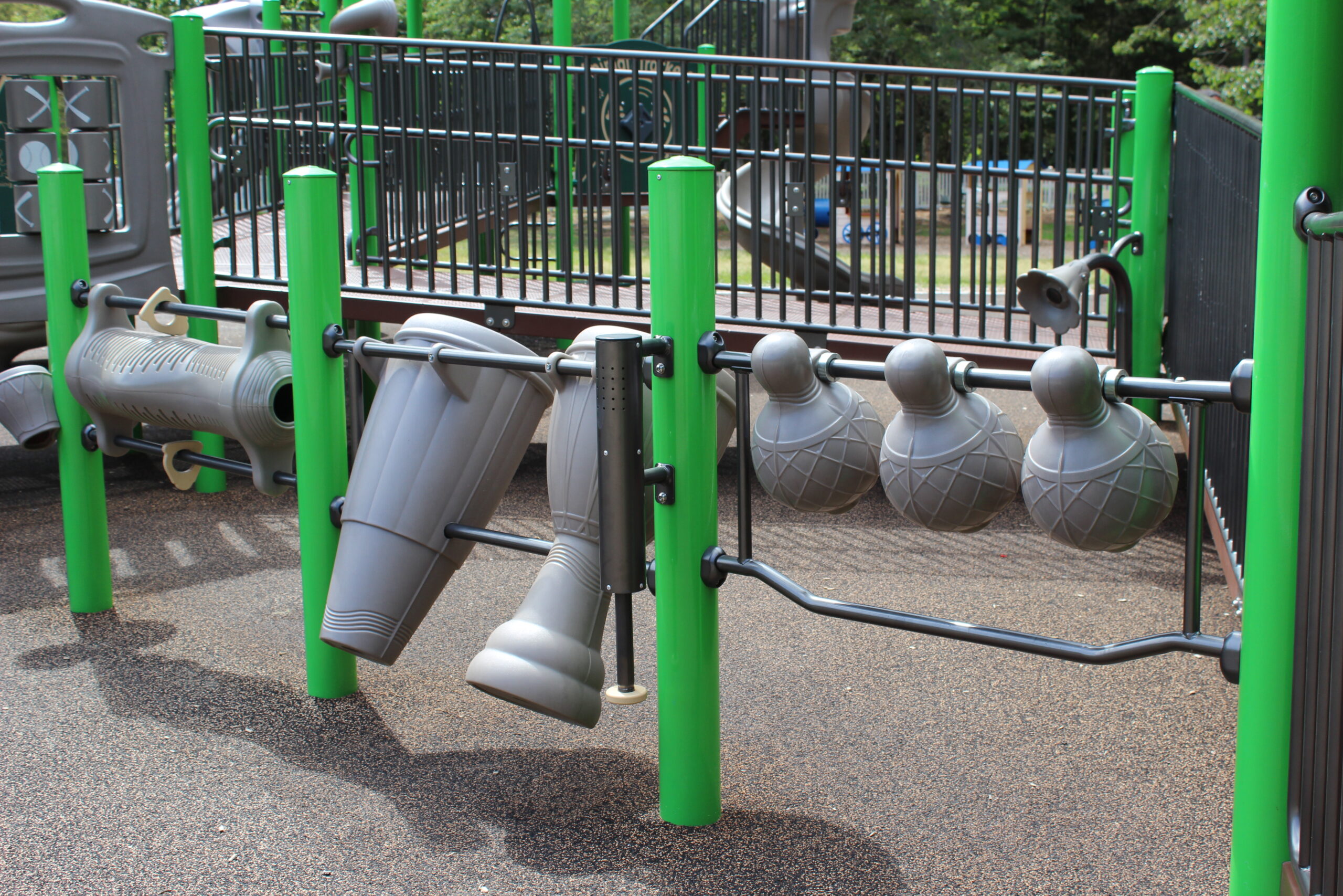 Front Estell Manor Park Playgrounds in Mays Landing NJ - Features - ACCESSIBLE musical instruments on NEW playground WIDE image