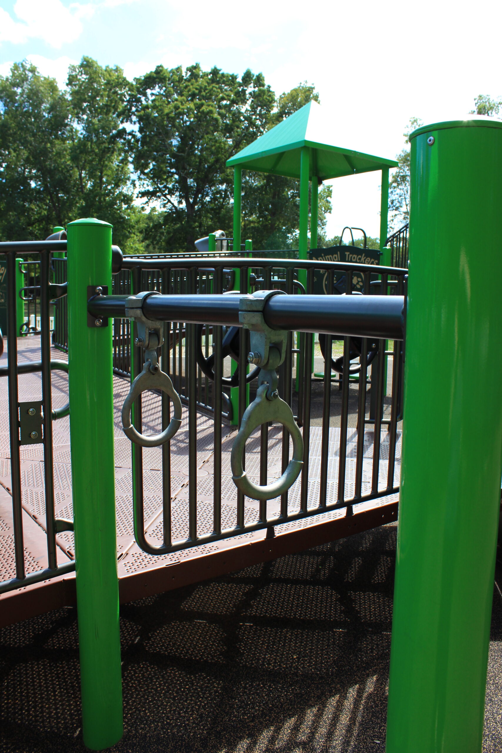 Front Estell Manor Park Playgrounds in Mays Landing NJ - Features - New monkey bar rings on NEW playground structure TALL image