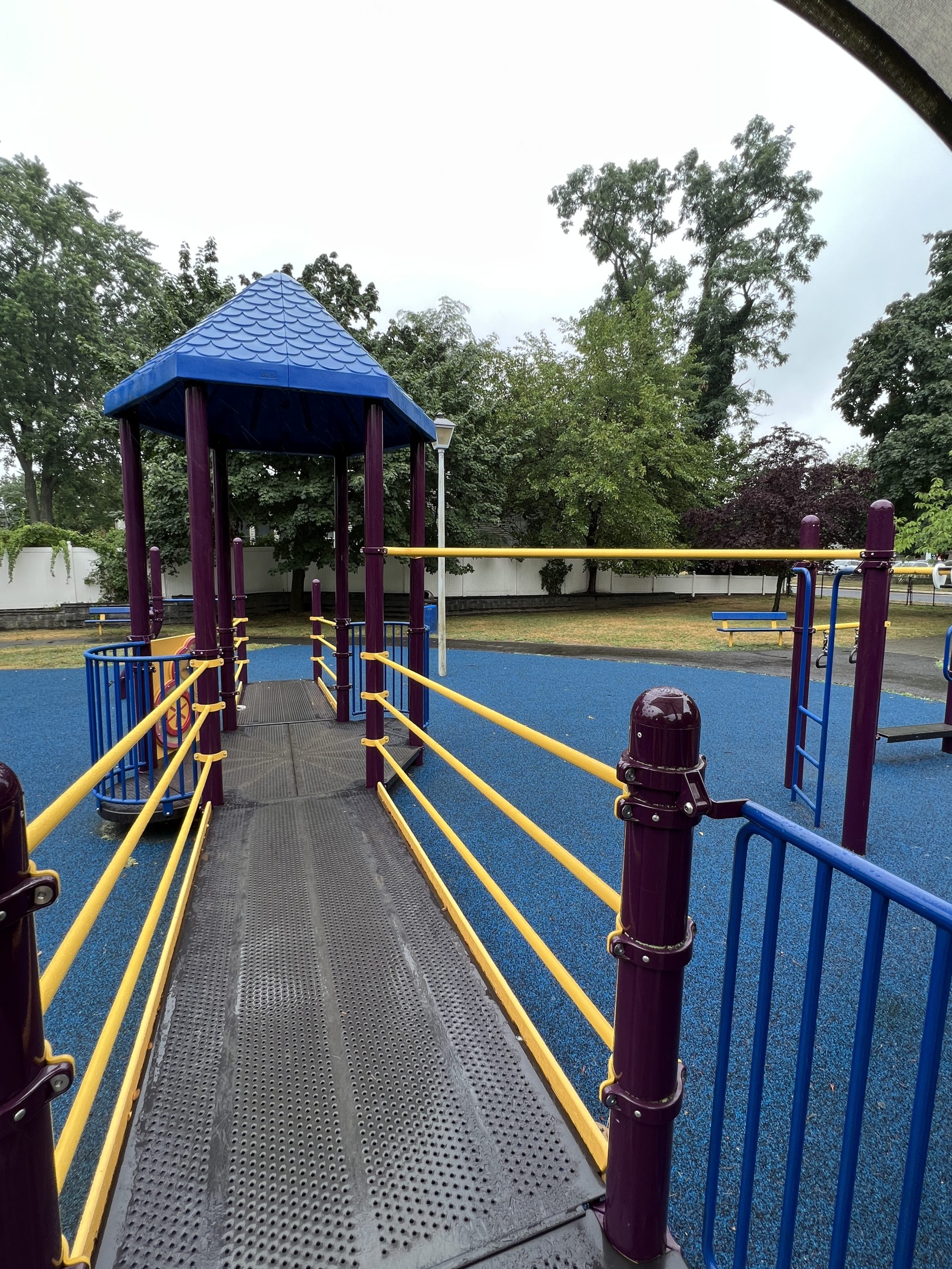 George M. Conway Park Playground in West Long Branch NJ - Larger Playground feature - ACCESSIBLE Path and Shady Tower