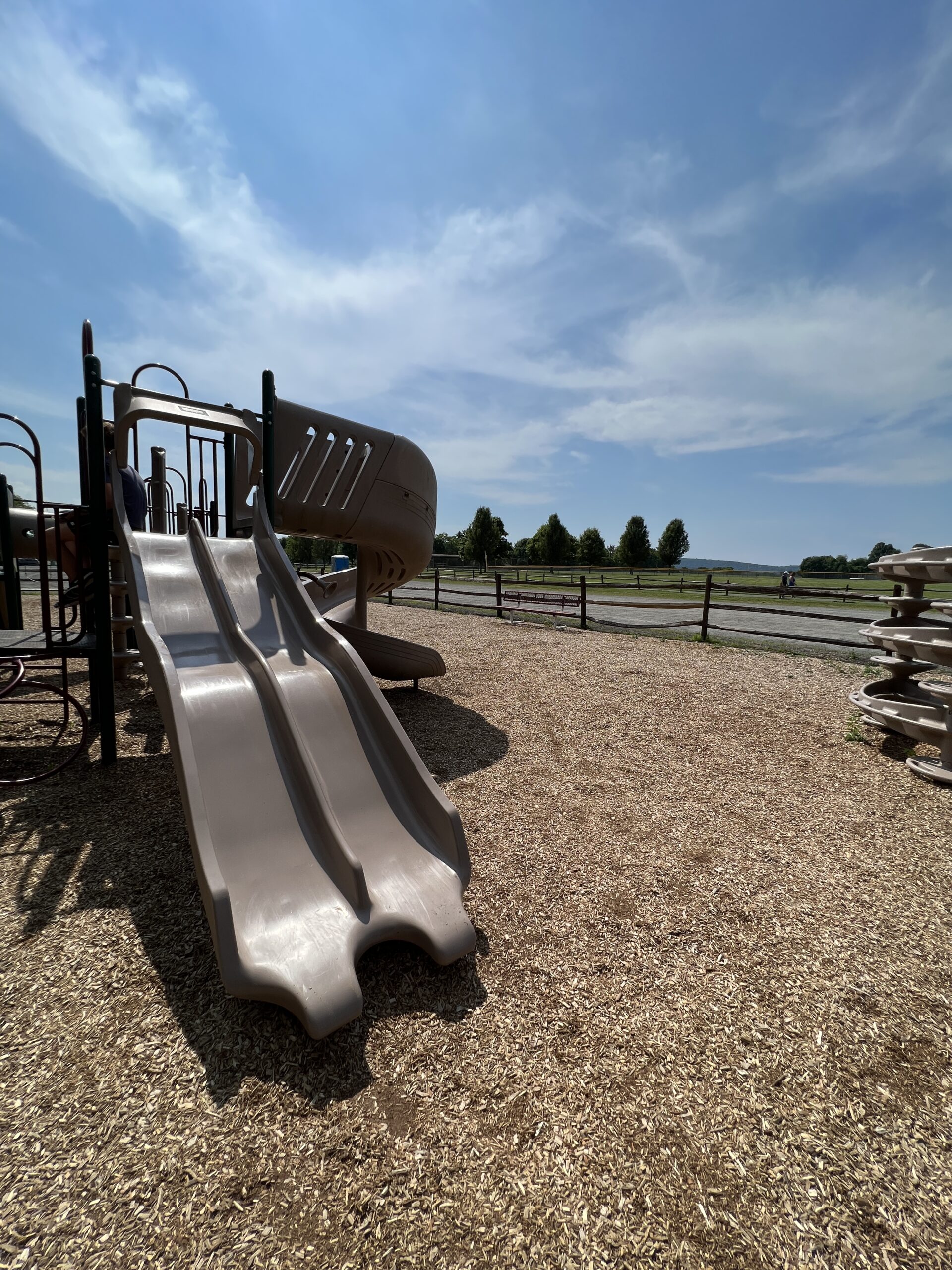 Green Acres Field of Dreams Playground in Independence Township NJ - SLIDE - side by side wavy slides TALL image