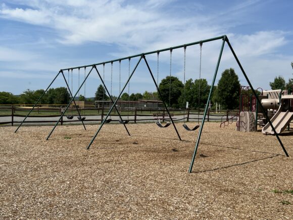 Green Acres Field of Dreams Playground in Independence Township NJ - SWINGS - 6 traditional swings WIDE image