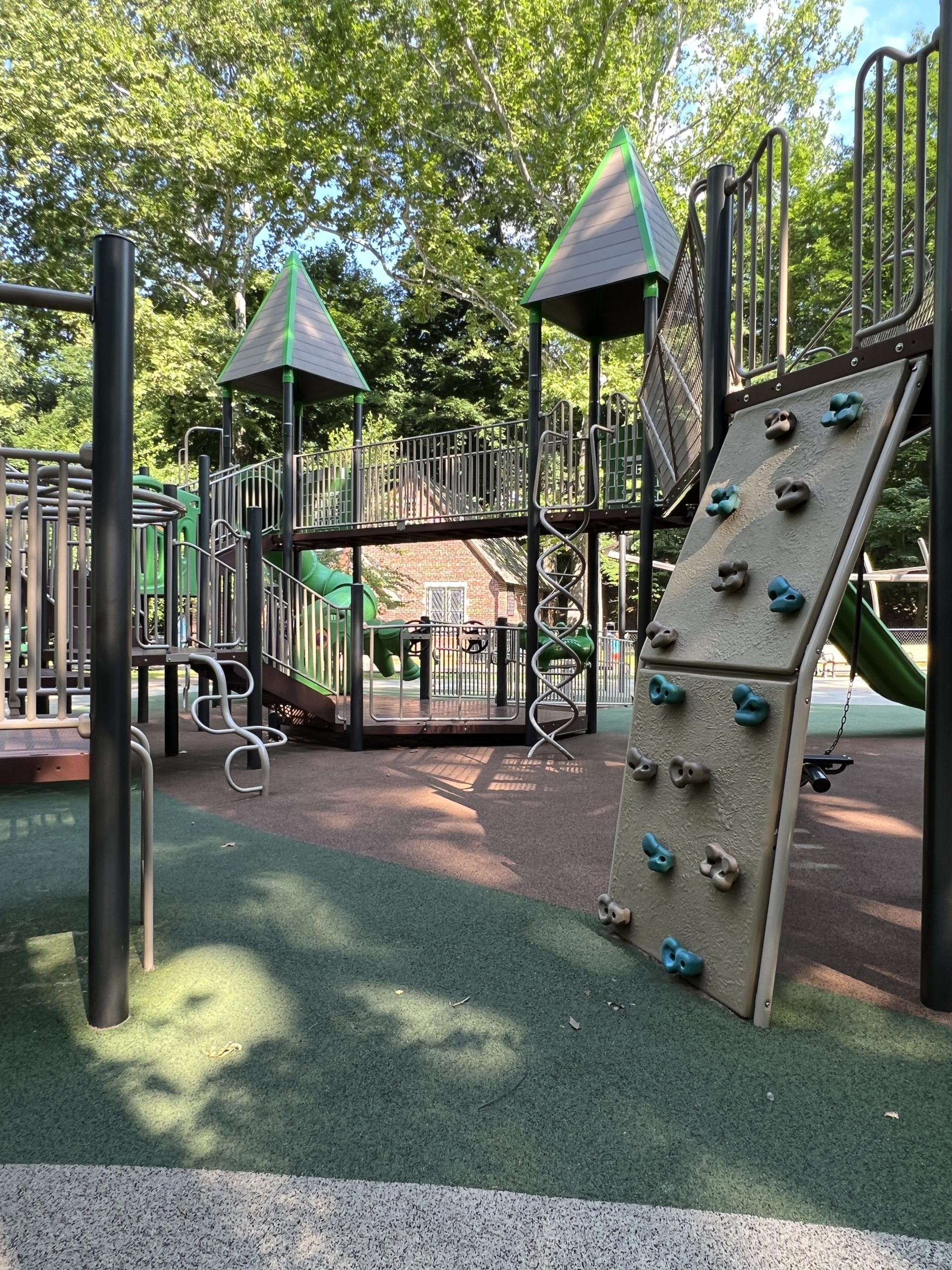 Grover Cleveland Playgrounds in Caldwell NJ - Large Playground Structure - Climbing wall