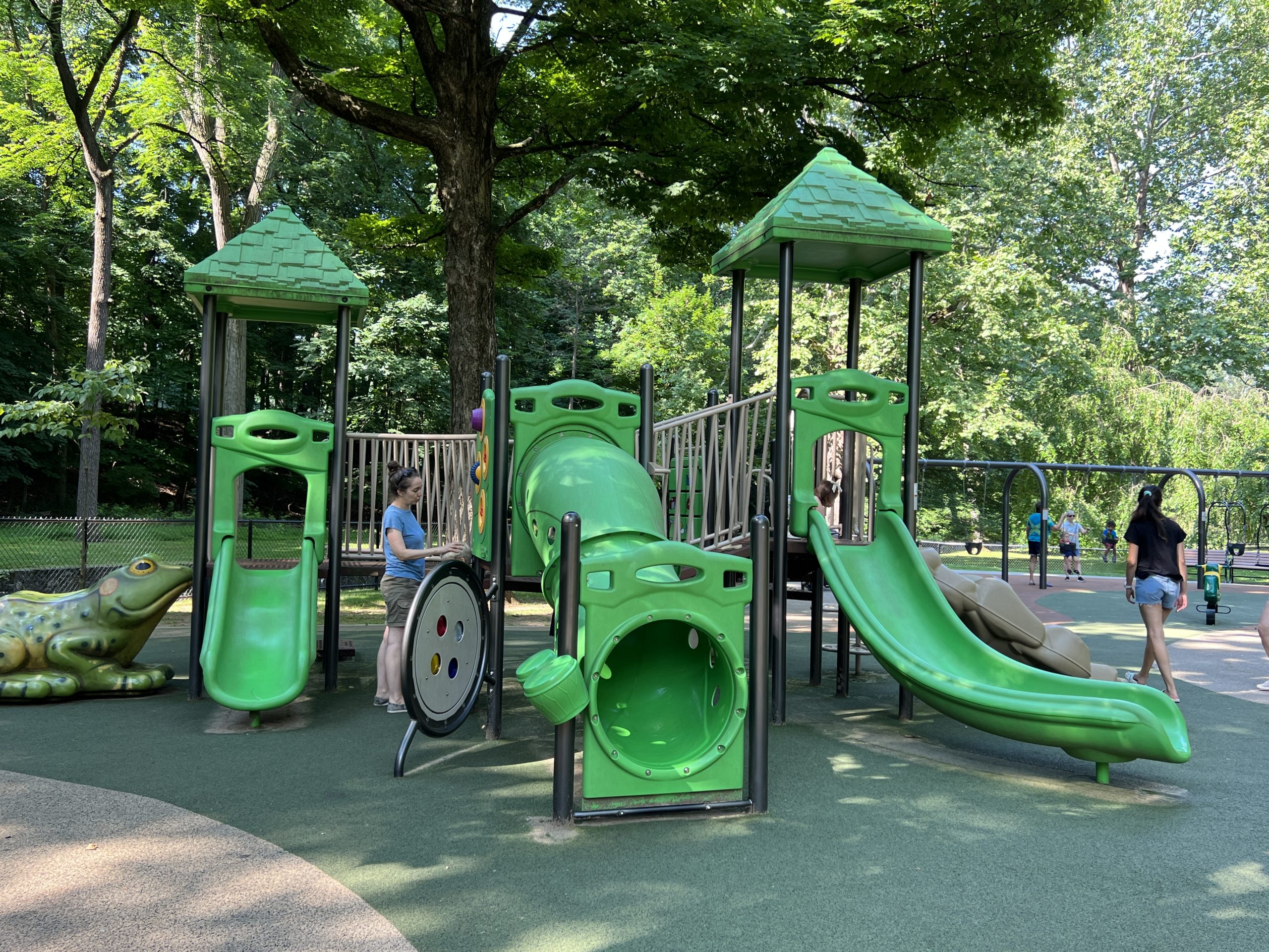 Grover Cleveland Playgrounds in Caldwell NJ - Medium Playground Structure - WIDE all 3 slides