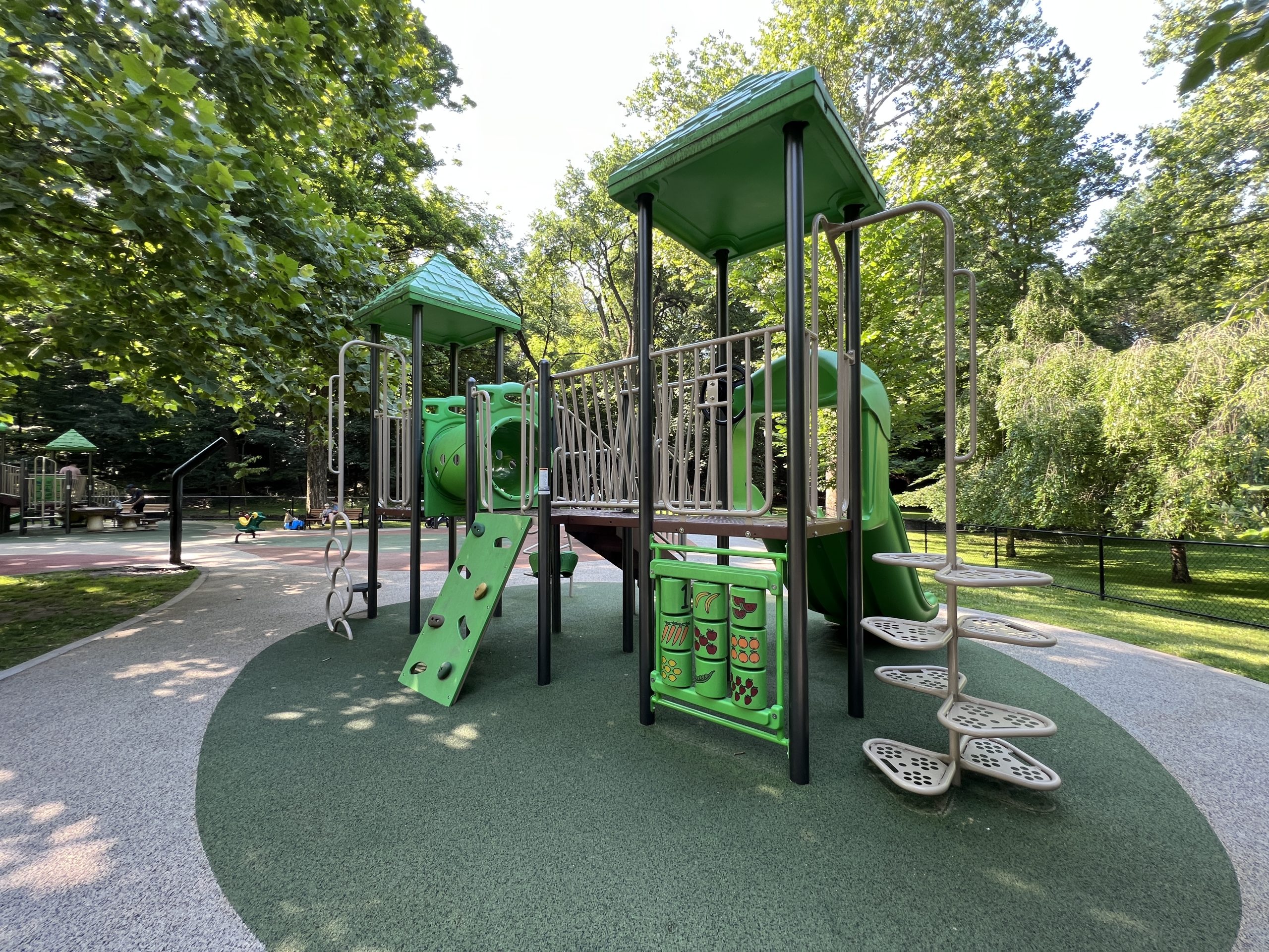 Grover Cleveland Playgrounds in Caldwell NJ - Small Playground Structure - WIDE climbing view