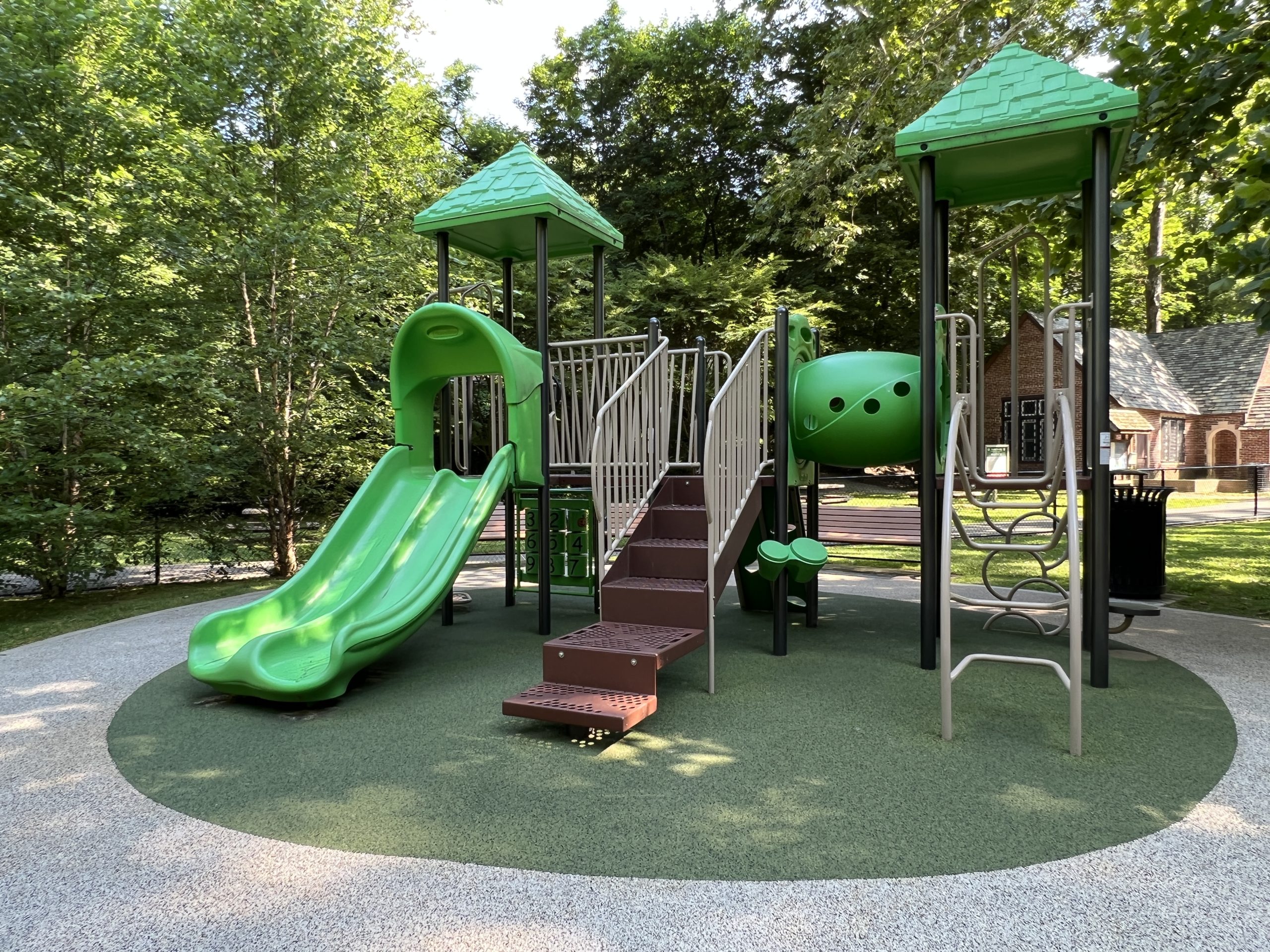 Grover Cleveland Playgrounds in Caldwell NJ - Small Playground Structure - WIDE slide view