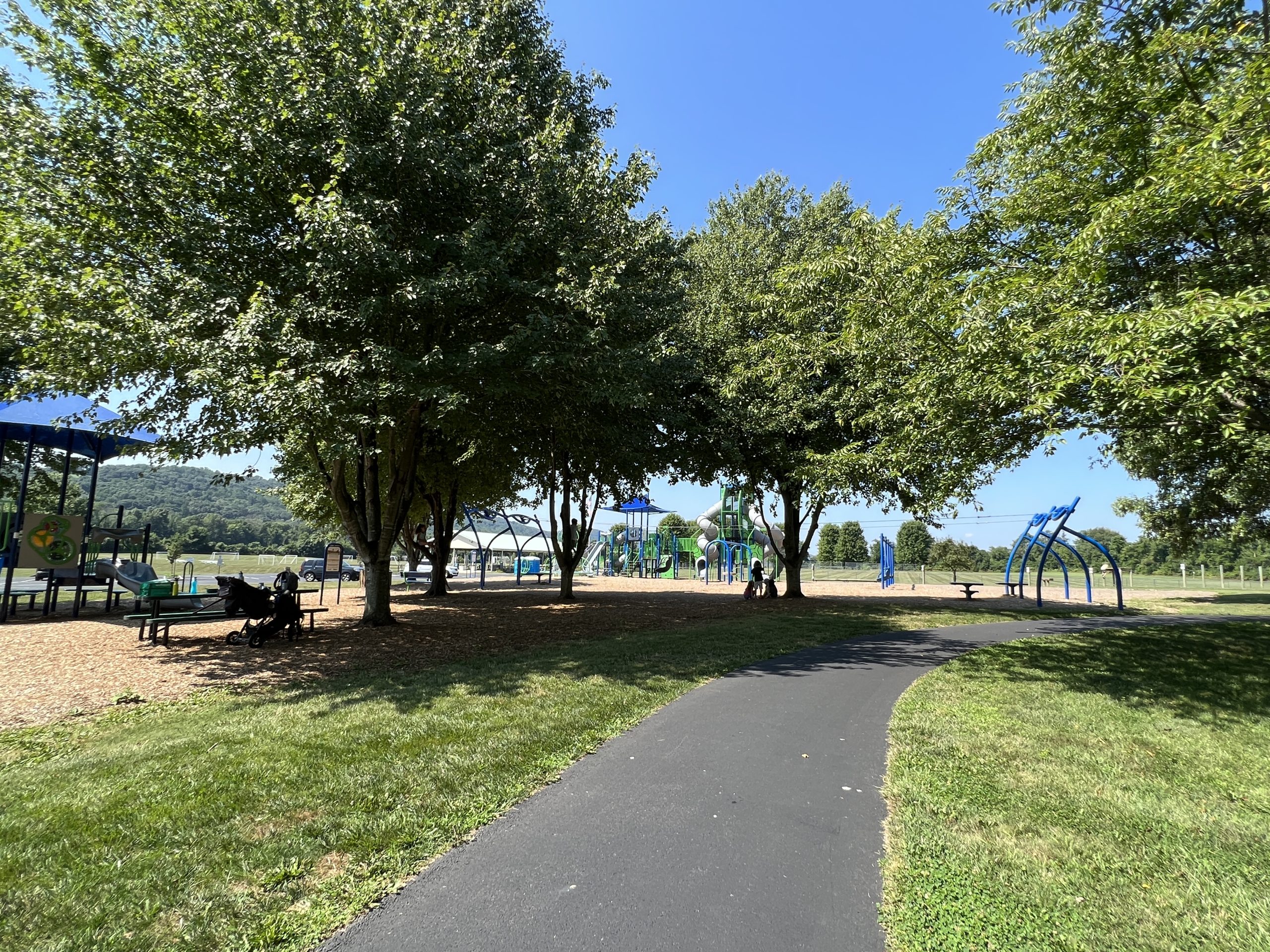 Heritage Park in Asbury NJ - EXTRA - Walking Path to playground WIDE - SHADY