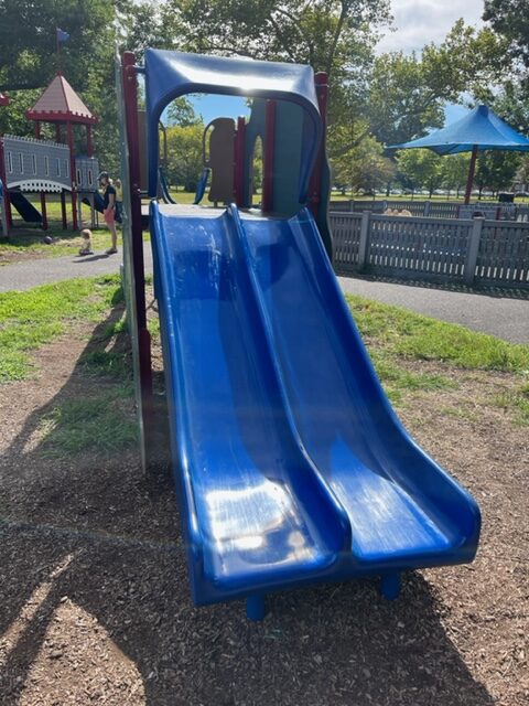 Knight Park Playground in Collingswood NJ - slides - straight side by side slide 2