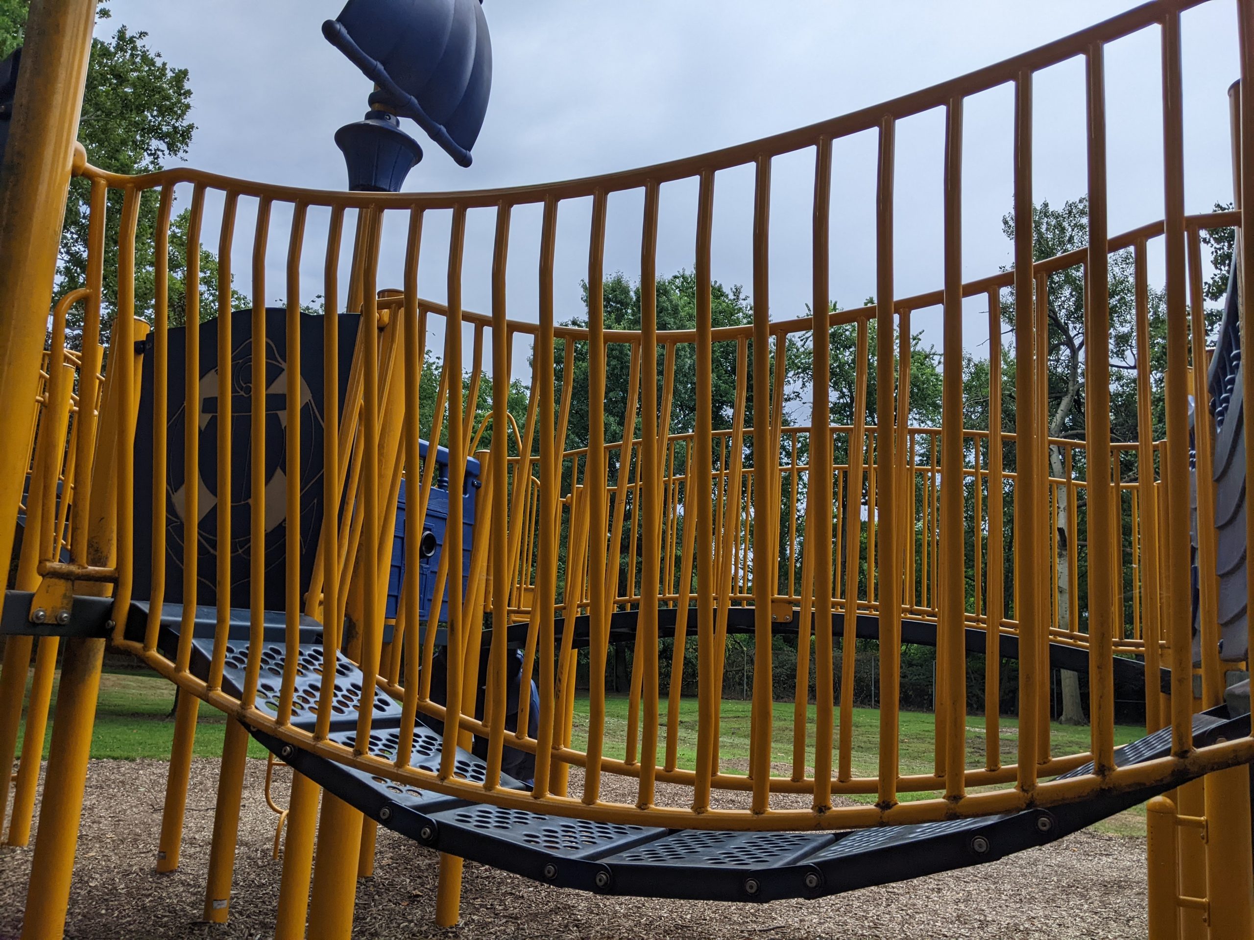 Large Playground Structure - Playground Bridge At Red Bank Battlefield Park Playground in National Park NJ