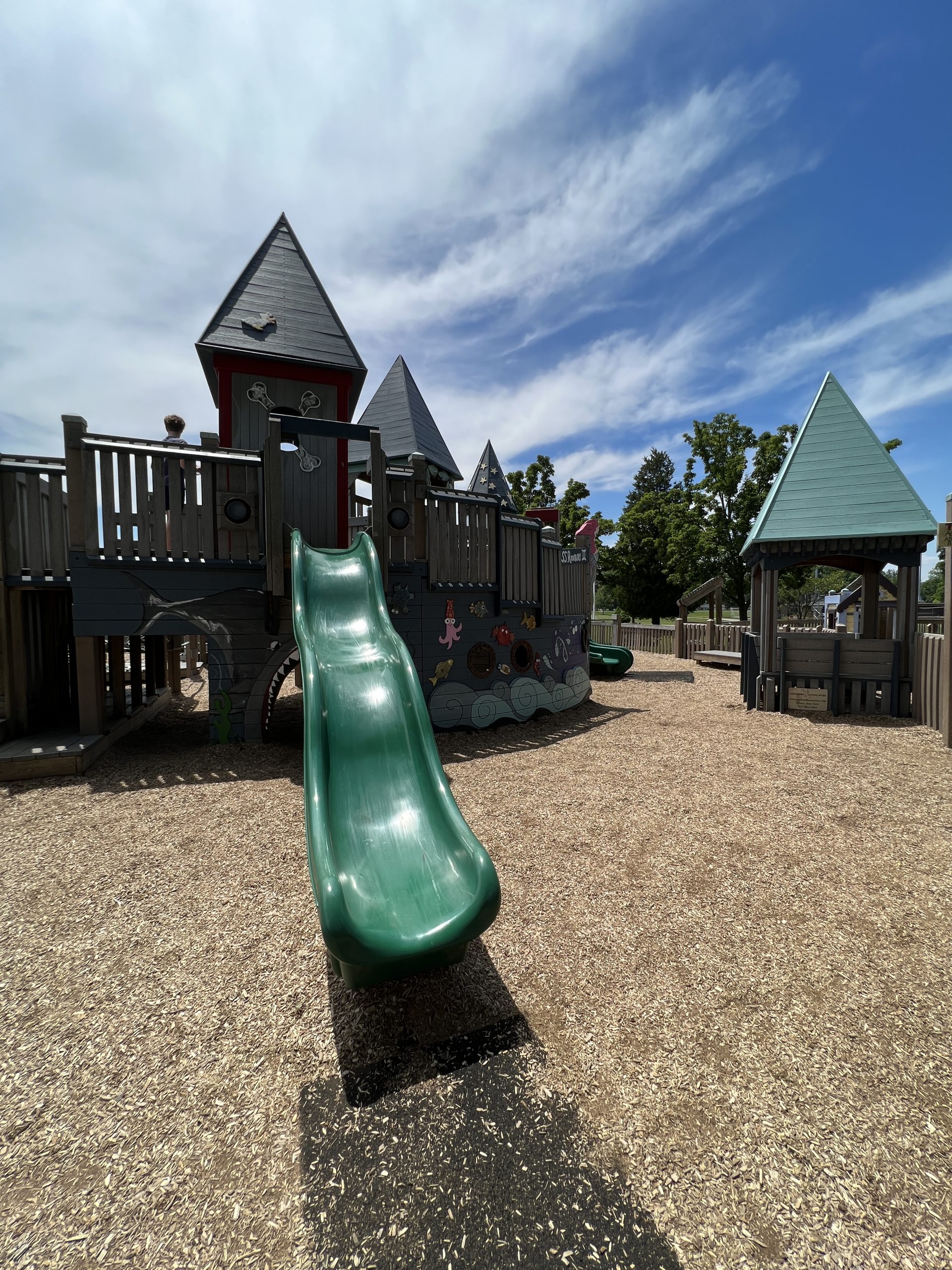 Main Playground at Imagination Station Playground in Roxbury NJ - SLIDE wavy slide out of SS Roxbury II TALL