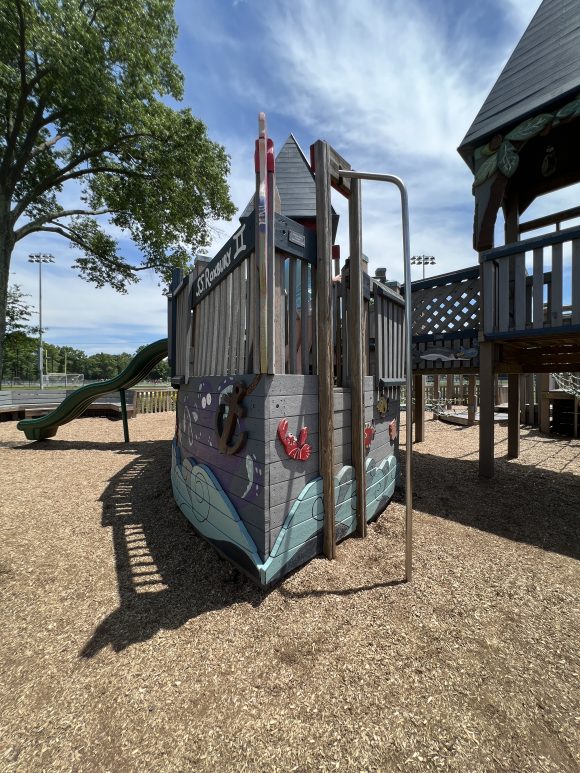 Main Playground at Imagination Station Playground in Roxbury NJ - SS Roxbury II with fireman's pole TALL