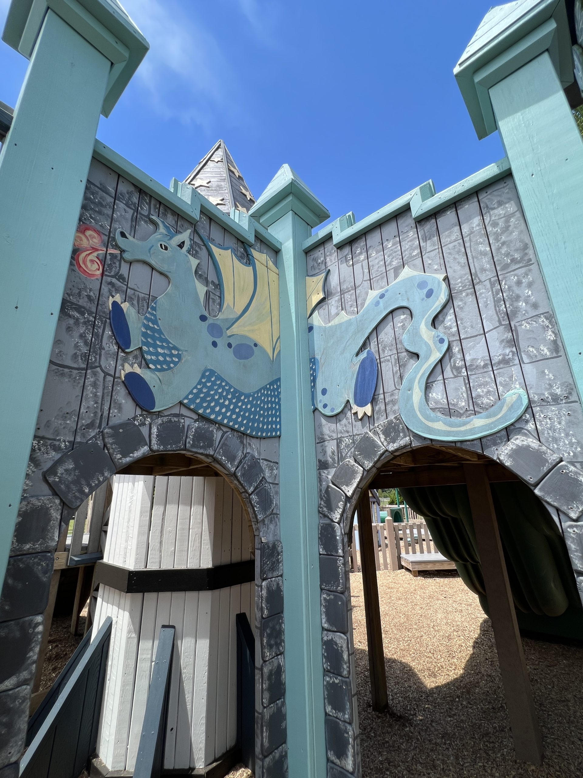 Main Playground at Imagination Station Playground in Roxbury NJ - dragon mural