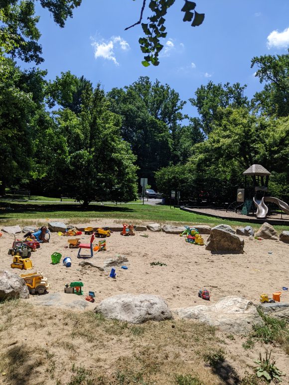 Marquand Park Playground in Princeton NJ FEATURES - Sand Pit