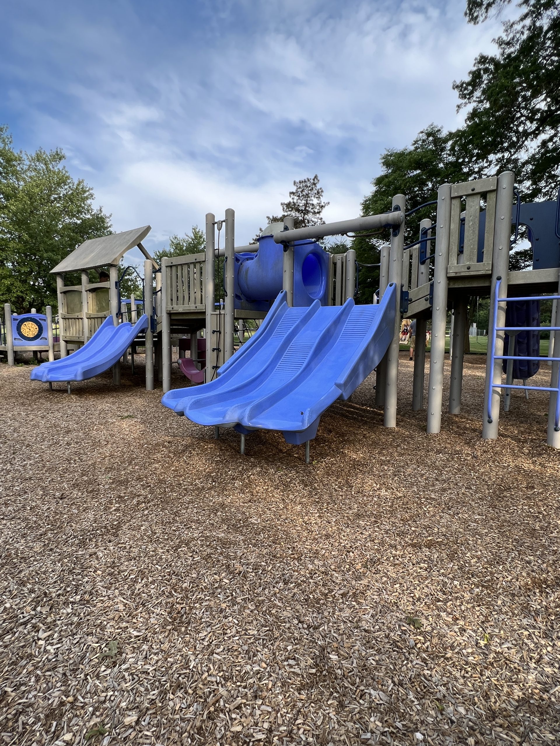 North Branch Park Playground in Bridgewater NJ - SLIDES - Short side by side slides 3 paths