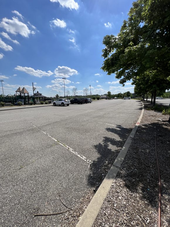 PARKING lot at Overpeck County Park Playground in Leonia NJ