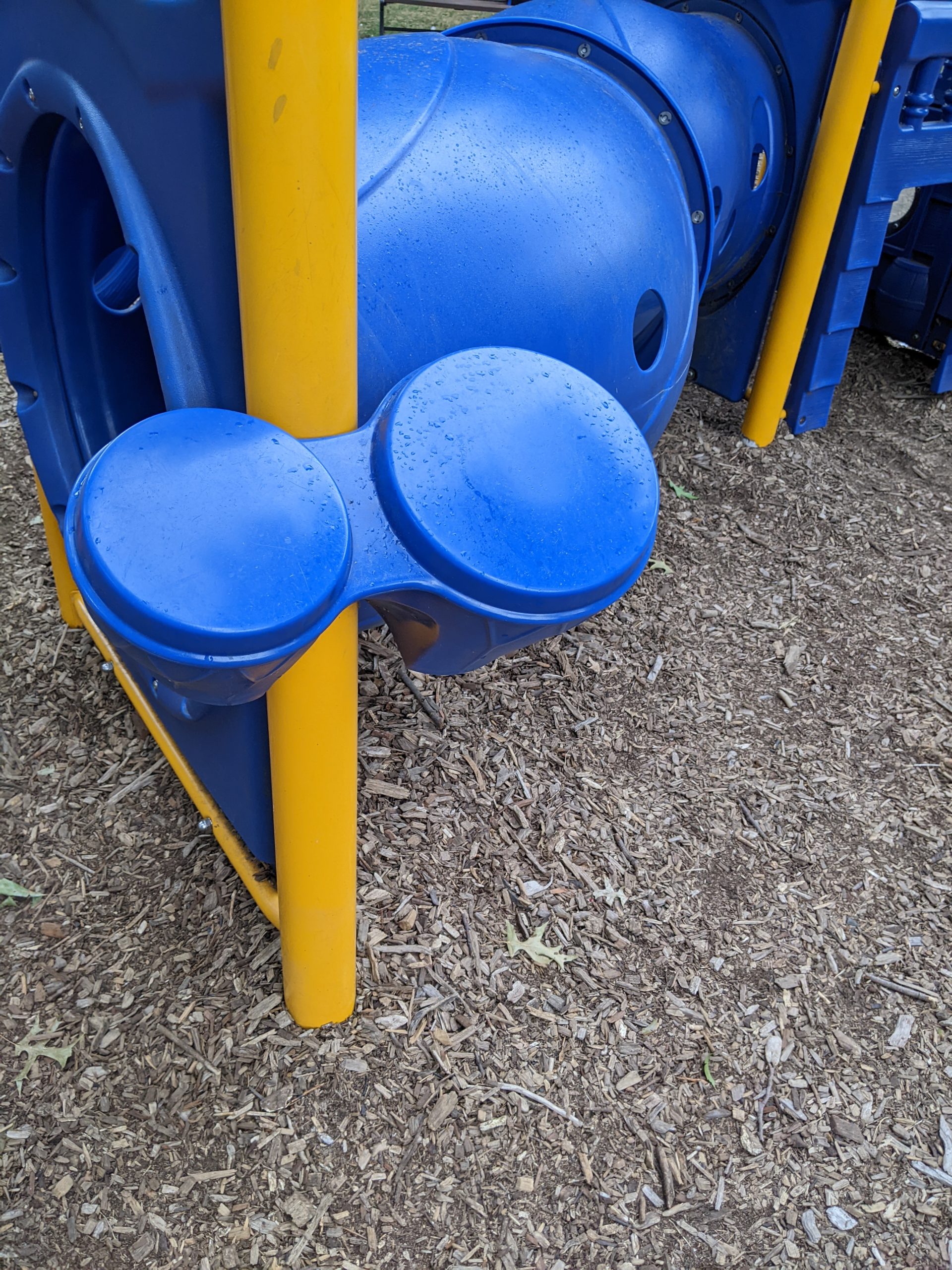 Playground with long tunnel - Accessible drums At Red Bank Battlefield Park Playground in National Park NJ