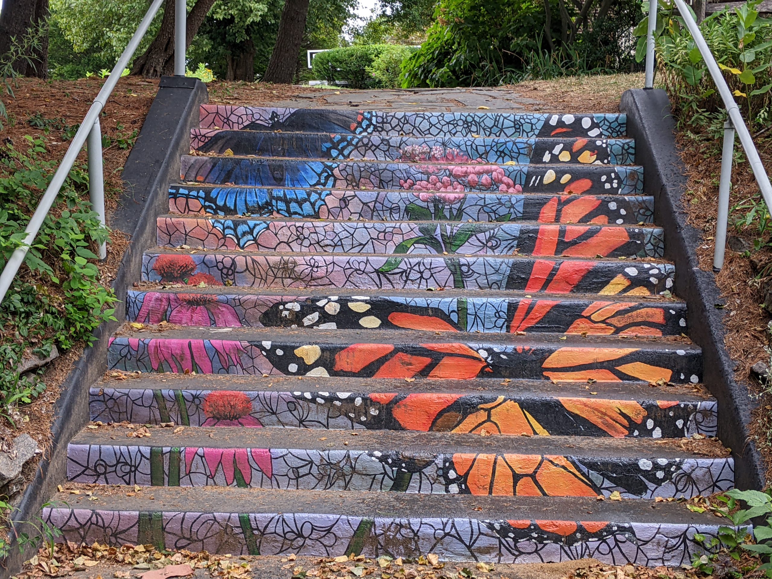 Red Bank Battlefield Park in National Park NJ - Butterfly House Steps *