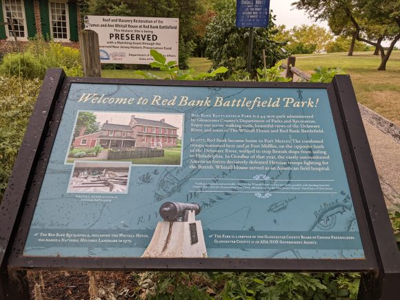 Red Bank Battlefield Park in National Park NJ - Welcome sign_