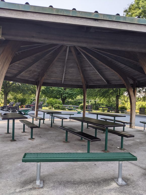 SHADE - Underneath Pavilion at Imagination Kingdom in Pemberton Township NJ