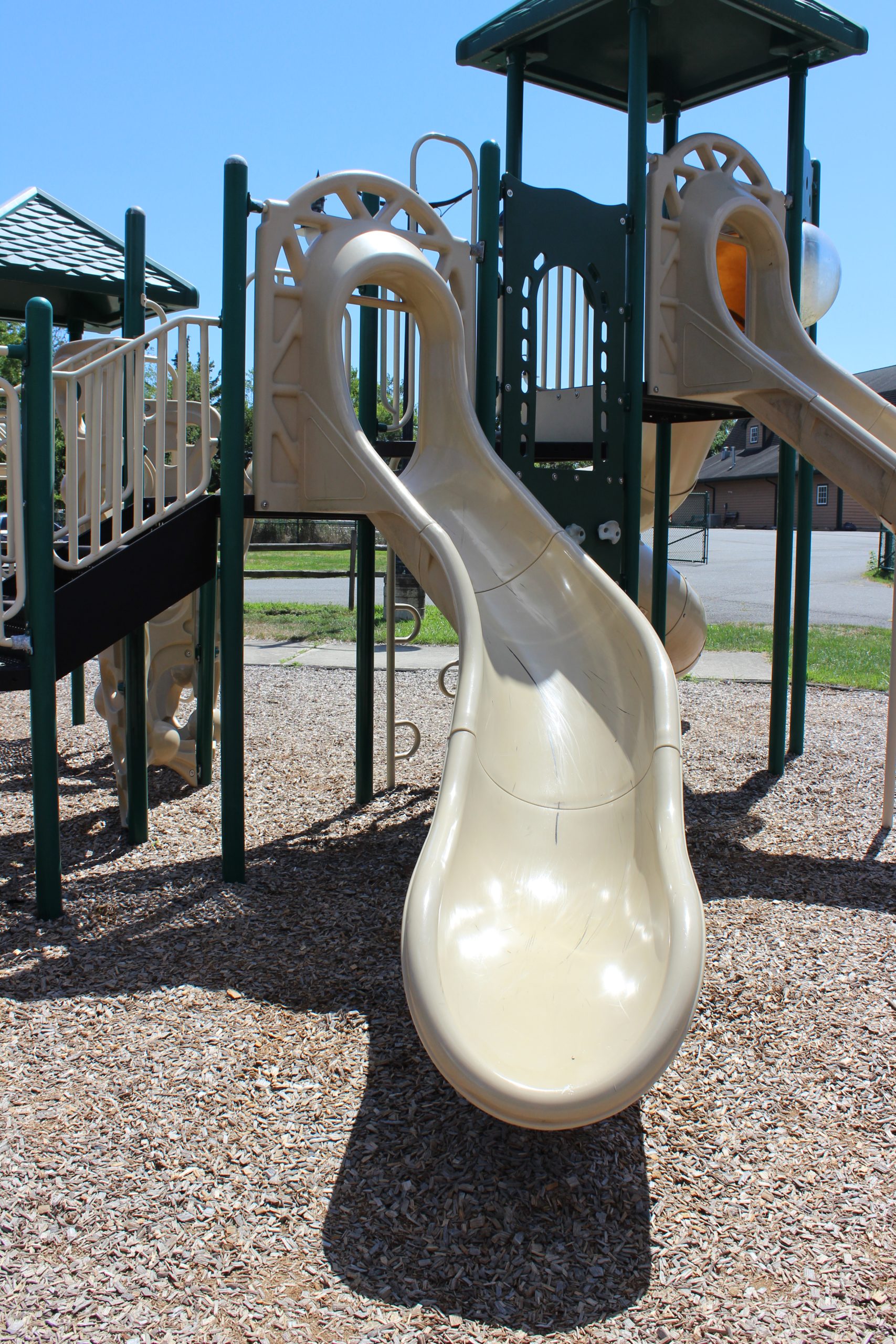 SLIDE - open and slightly curvy slide TALL image at Stanley Tip Seaman Park Playground in Tuckerton NJ