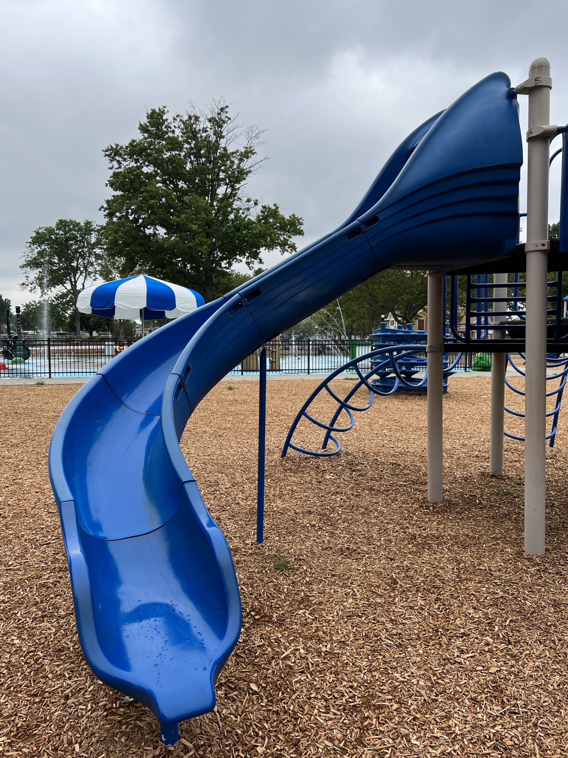 SLIDE slightly curvy end street side at Carteret Park Playground in Carteret NJ