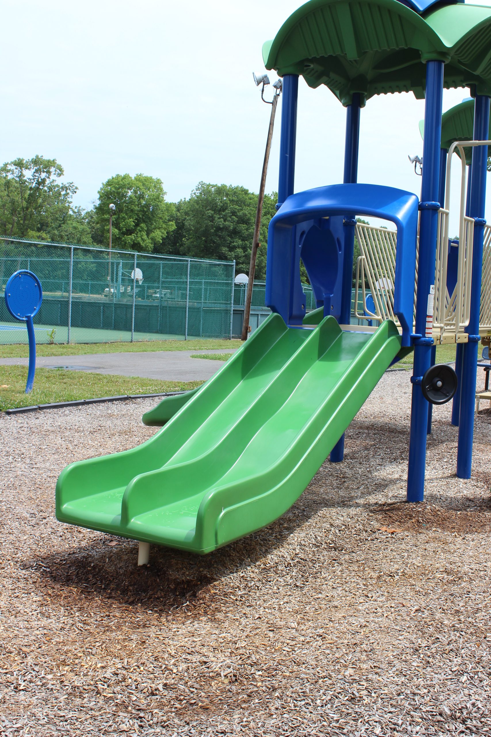 SLIDES - green side by side slides at Frank LoBiondo Sr. Park Playground in Deerfield Township NJ