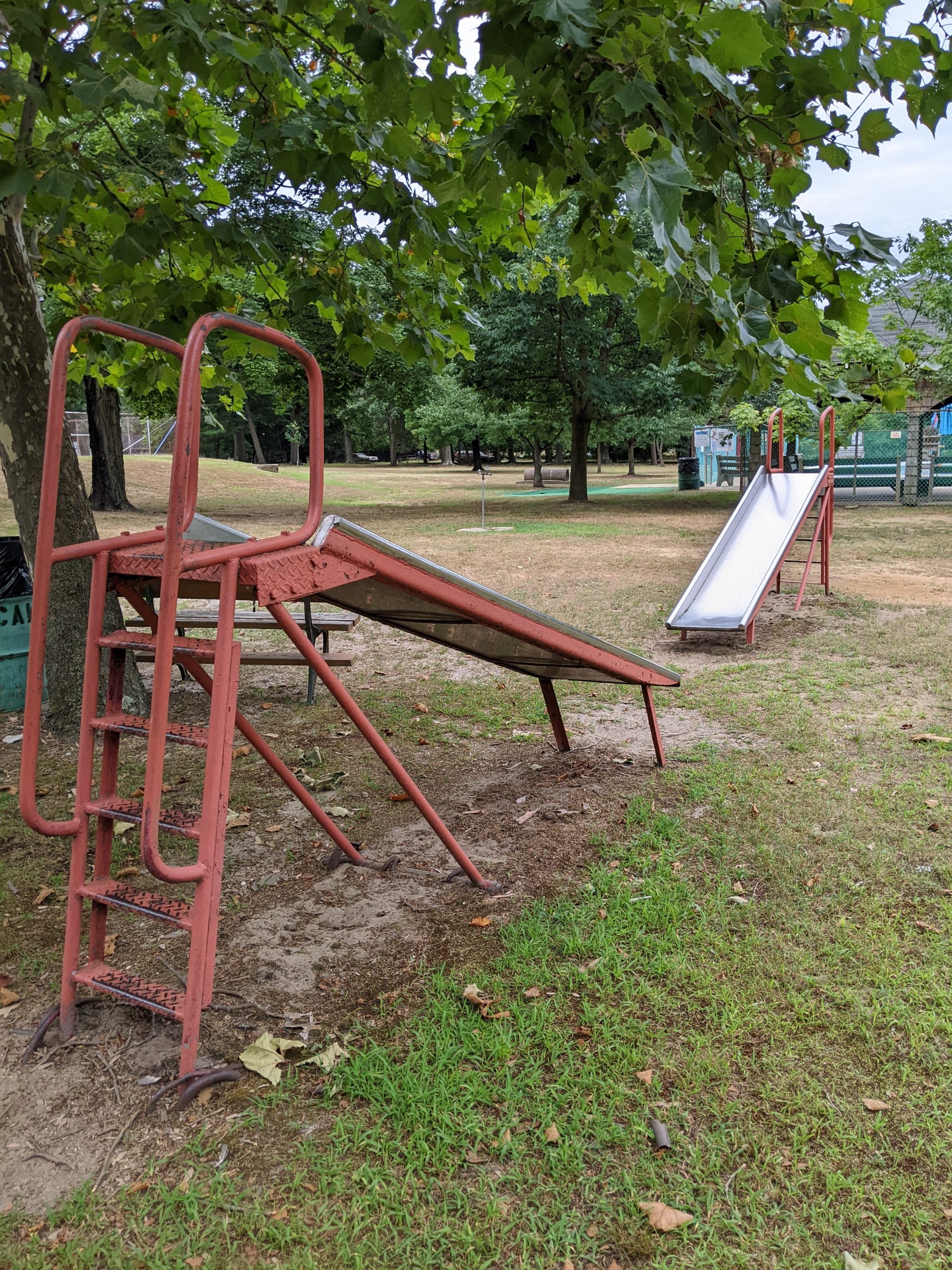 Soupy Island in Deptford NJ - Metal slides