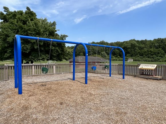 Sycamore Park Playground in Blairstown NJ - SWINGS - 3 baby swings WIDE