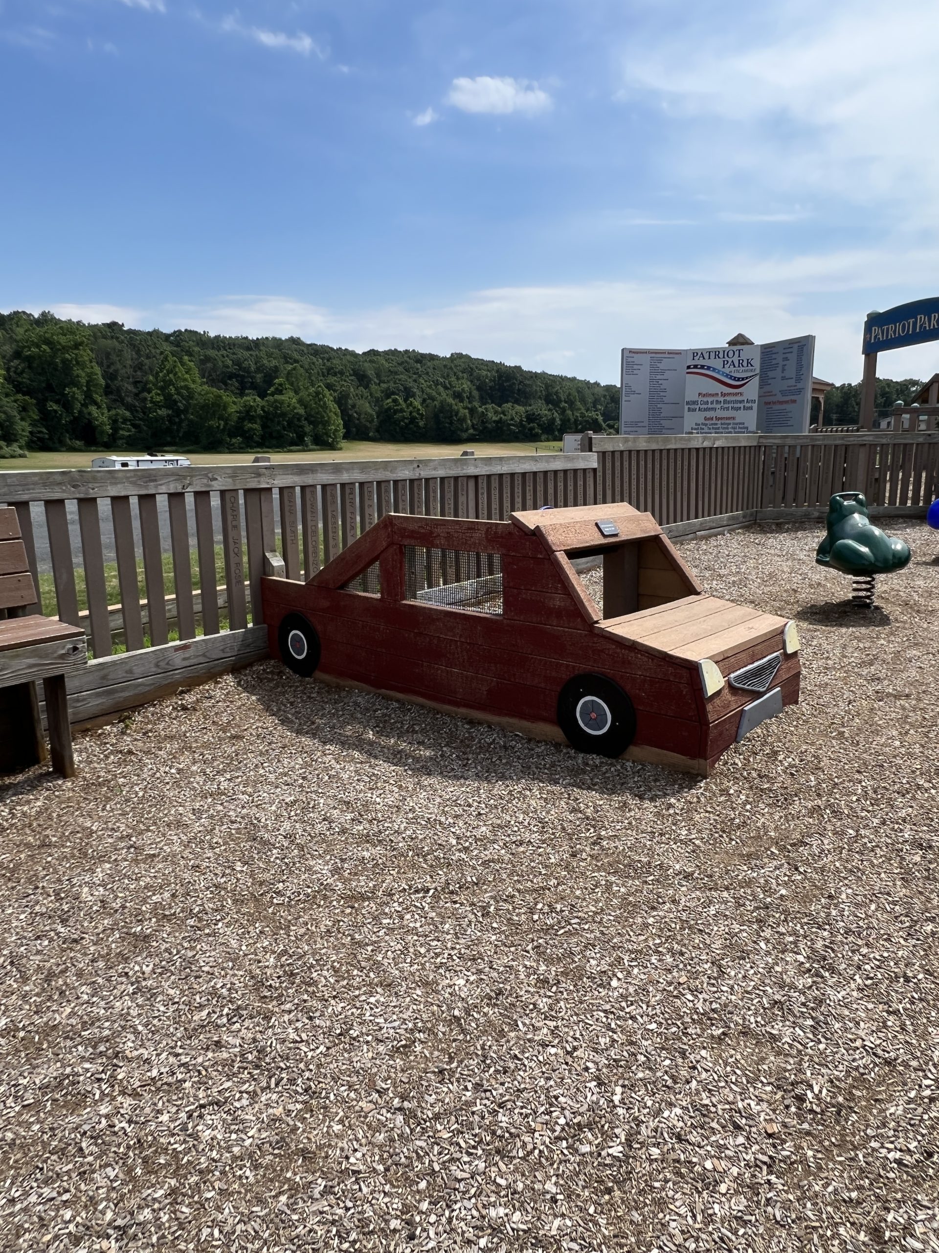Sycamore Park Playground in Blairstown NJ - TOT LOT - Wooden Car TALL