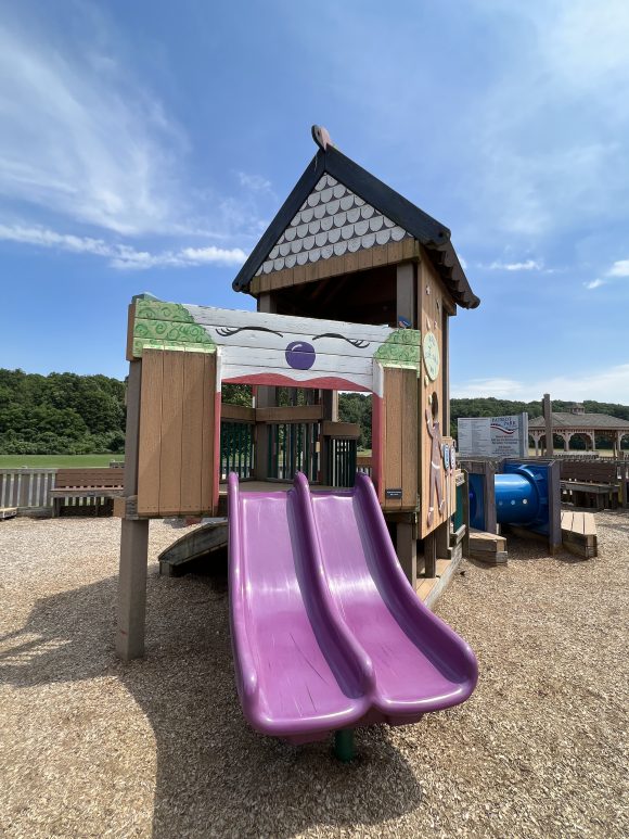 Sycamore Park Playground in Blairstown NJ - TOT LOT - purple side by side SLIDE