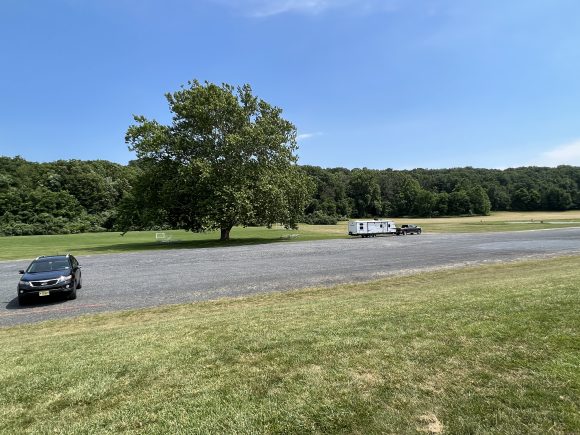 Sycamore Park in Blairstown NJ - Parking lot wide