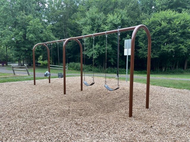 traditional and baby swings at Kirkwood Park Playground in Voorhees NJ