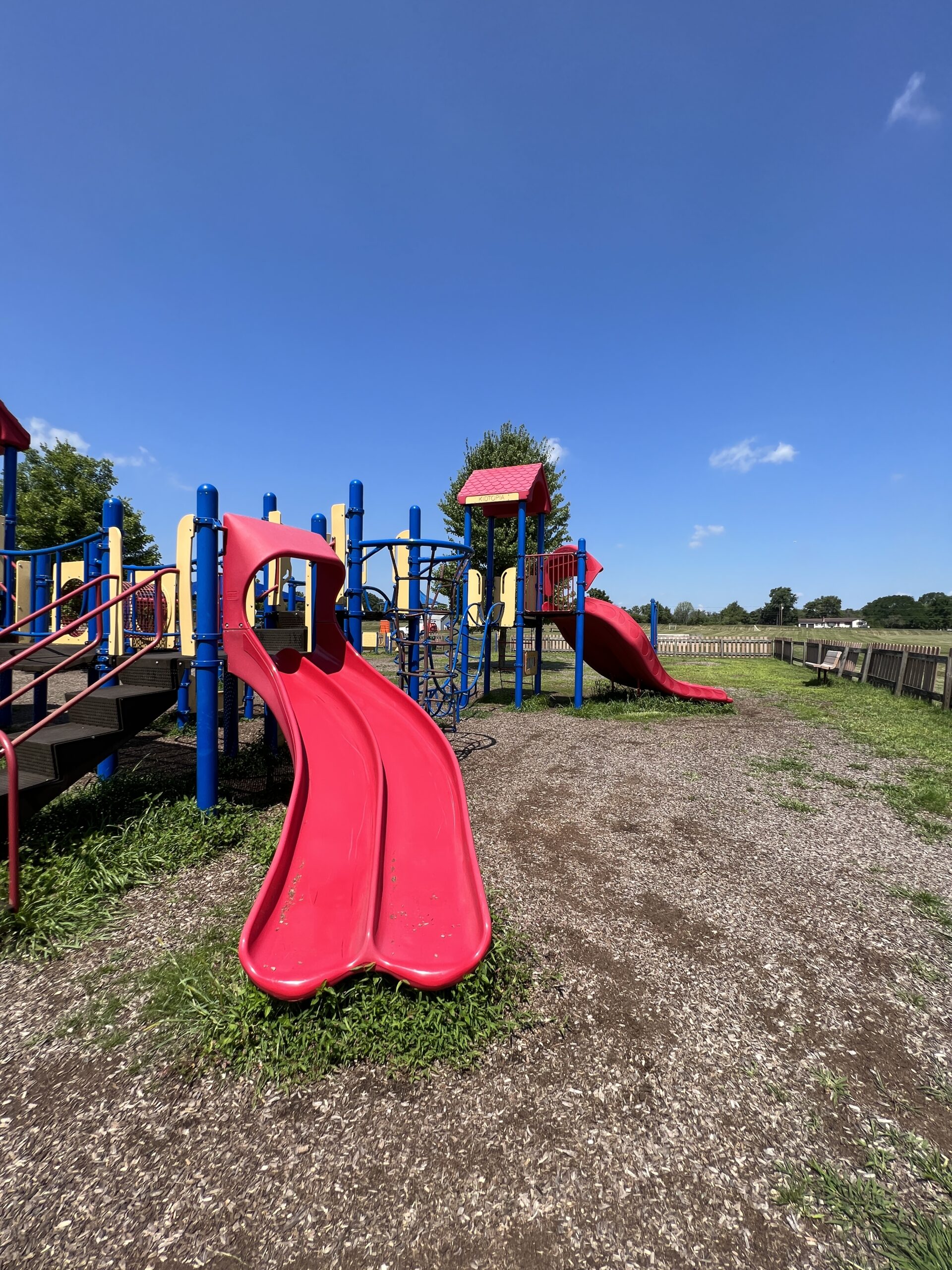 Alexandria Township Park Playground in Milford NJ - SLIDES - curvy side by side slides TALL image