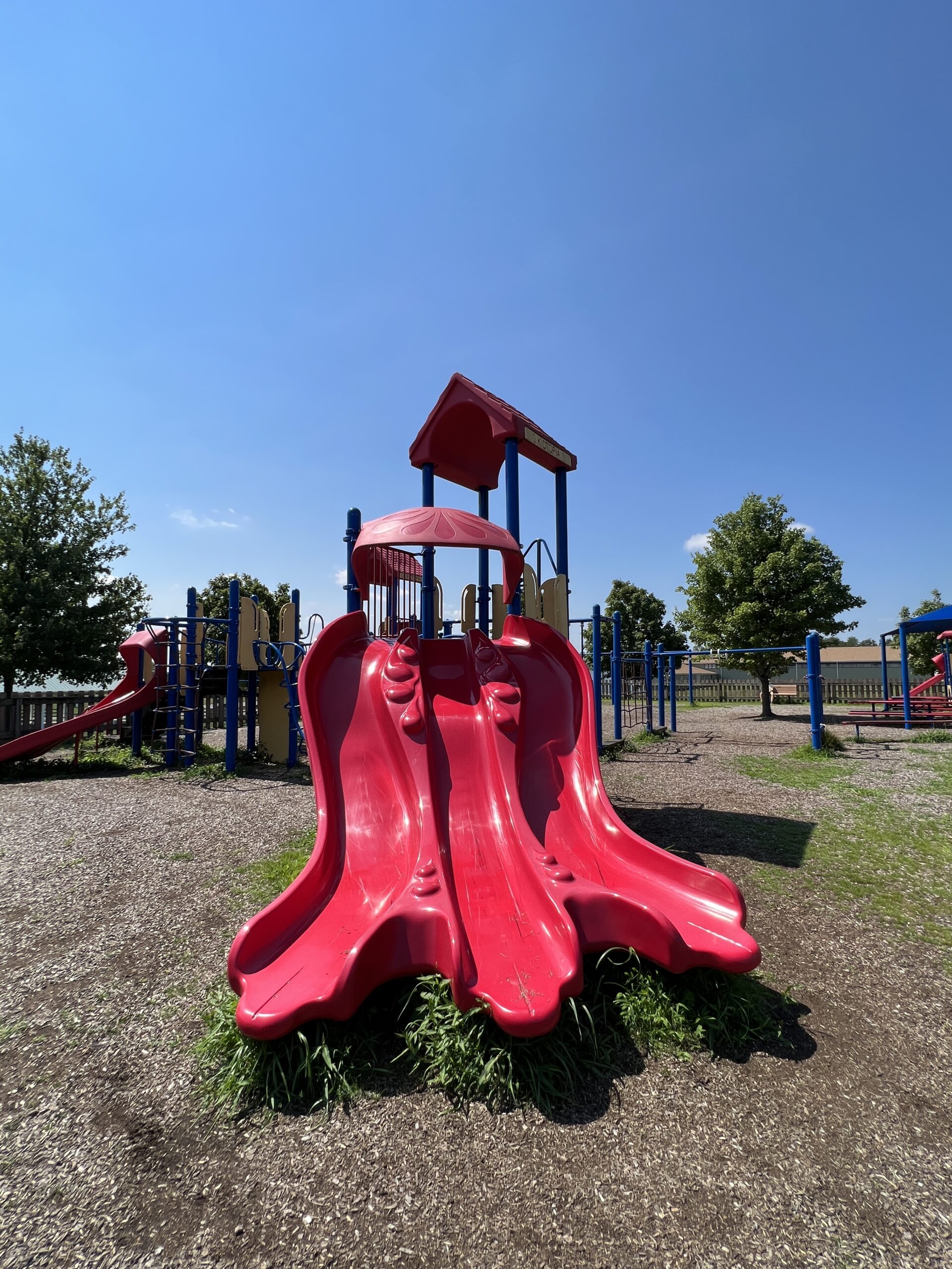 Alexandria Township Park Playground in Milford NJ - SLIDES - wavy side by side slides TALL image