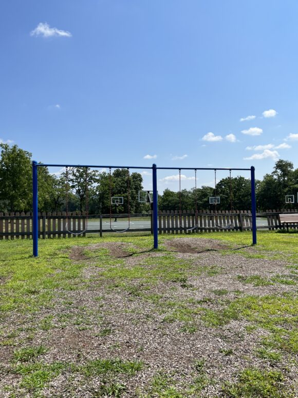 Alexandria Township Park Playground in Milford NJ - SWINGS - traditional swings WIDE image