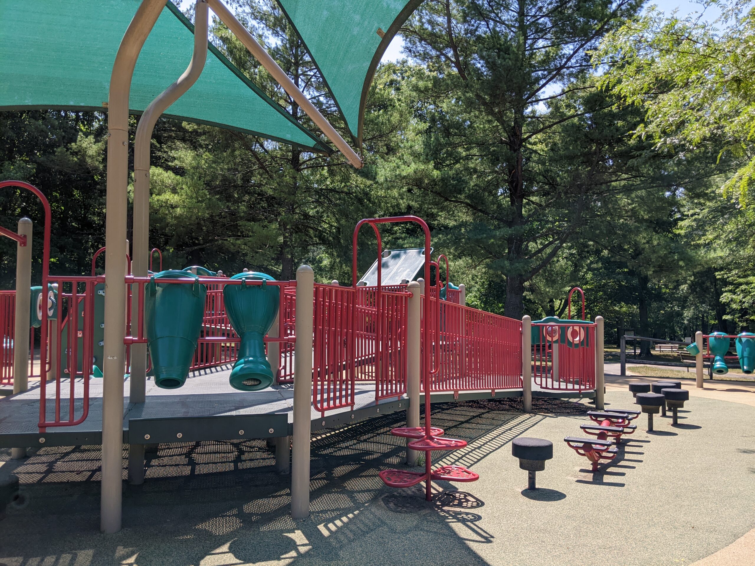 Children's Park Playground at Veteran's Park in Hamilton Township NJ - Special Features - Drums, stepping pods, and other features